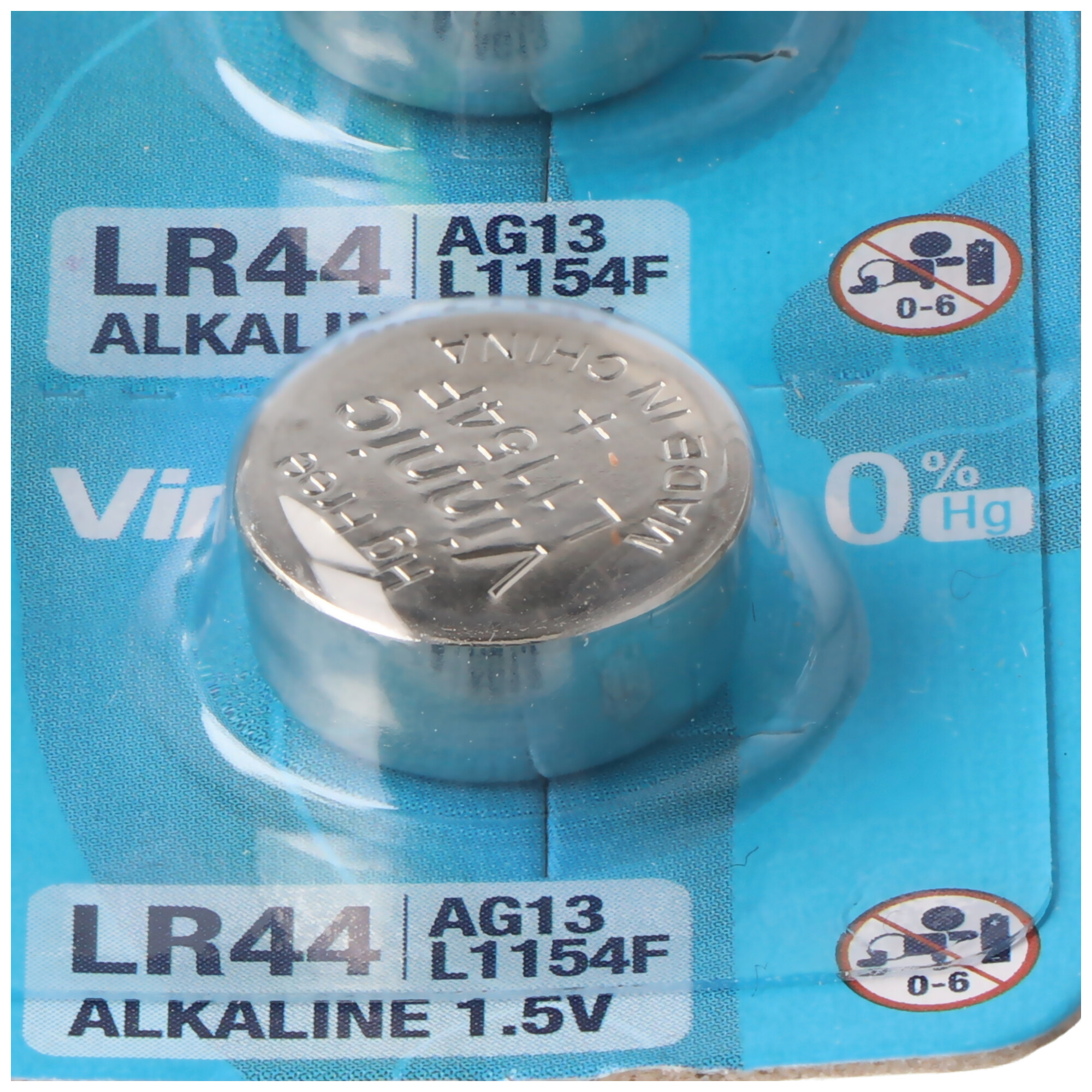 Knopfzelle AG13, LR44, V13GA, GPA76, 82, LR1154, 357A 10er Pack Alkaline Batterie