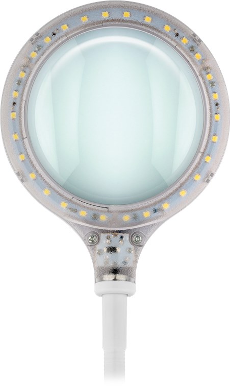 Goobay LED-Stand-/Klemm-Lupenleuchte, 6 W - 480 lm, 100 mm Glaslinse, 1,75-fache Vergrößerung, 3 Dioptrien