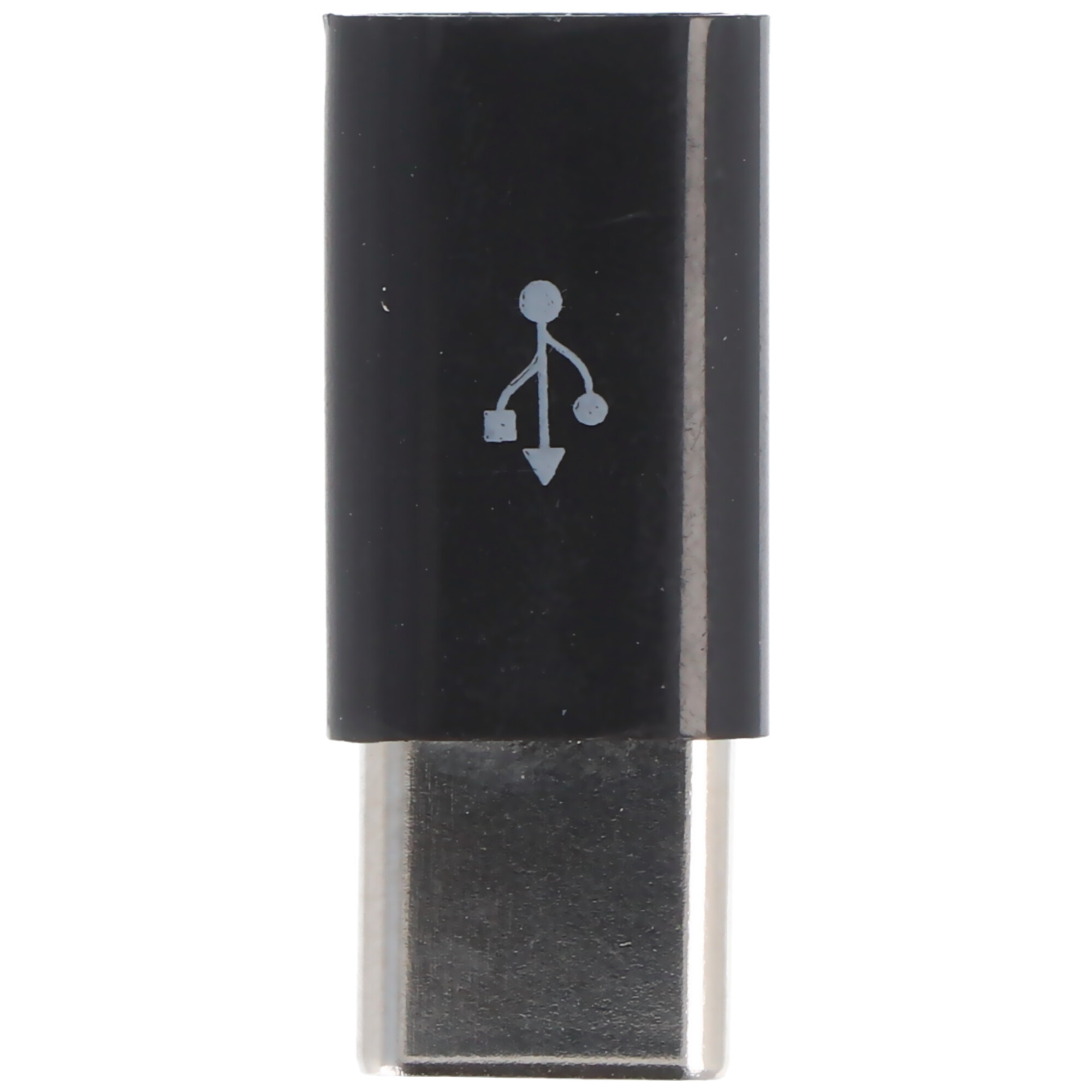 AccuCell Adapter Micro-USB 2.0 Buchse auf USB Type C USB-C Stecker schwarz