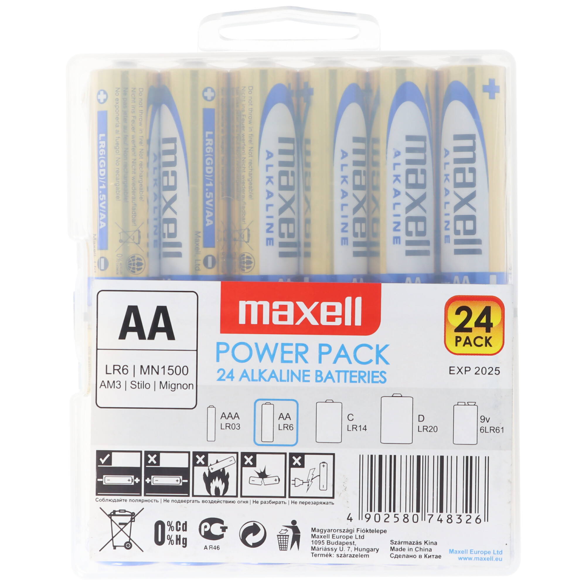 Maxell LR6 AA 24er Sparpack Mignon Batterien inklusive Aufbewahrungsbox LR06 Batteriesparpack