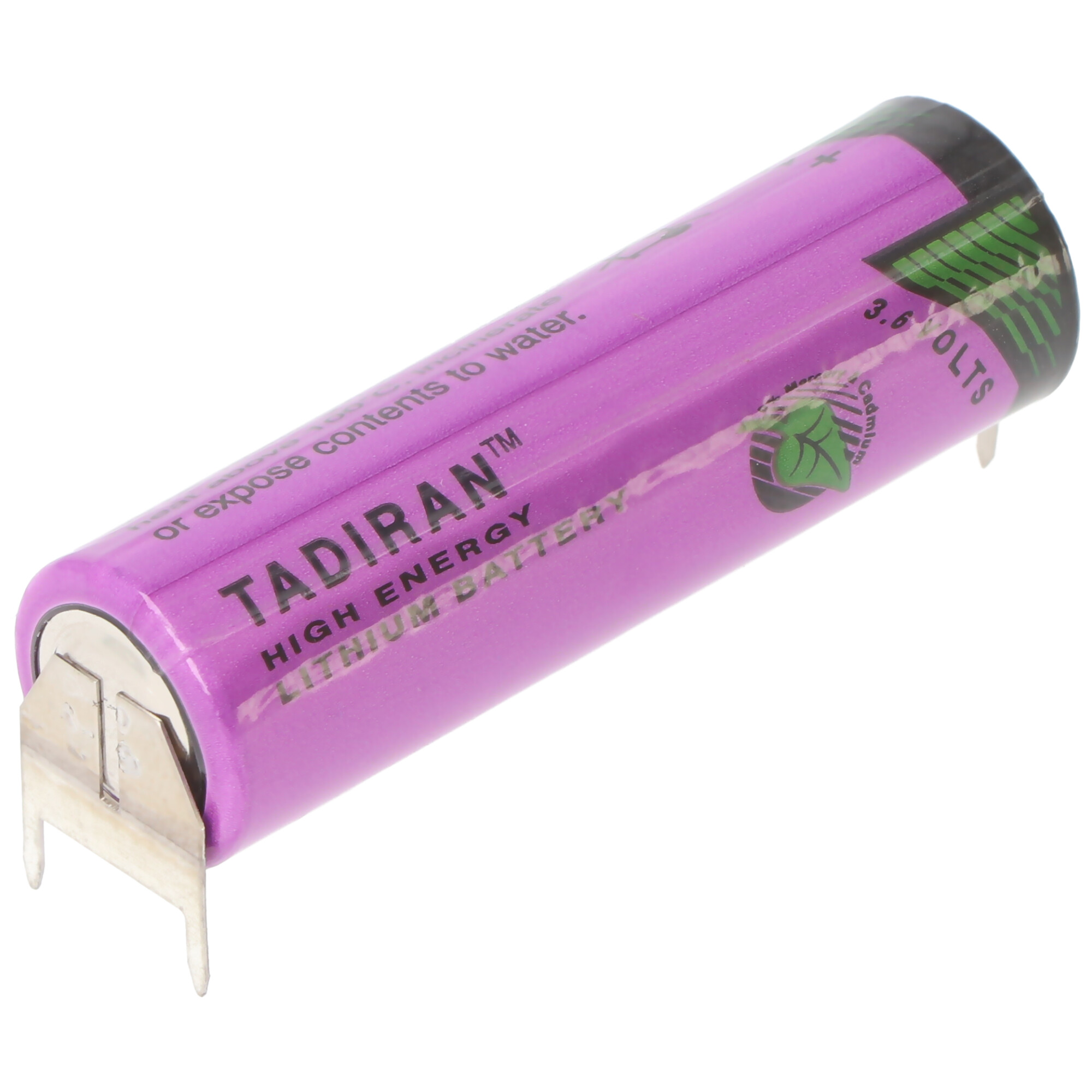 Tadiran Lithium Batterie SL-360/PT mit Lötfahnen mit 3er Print Kontakten