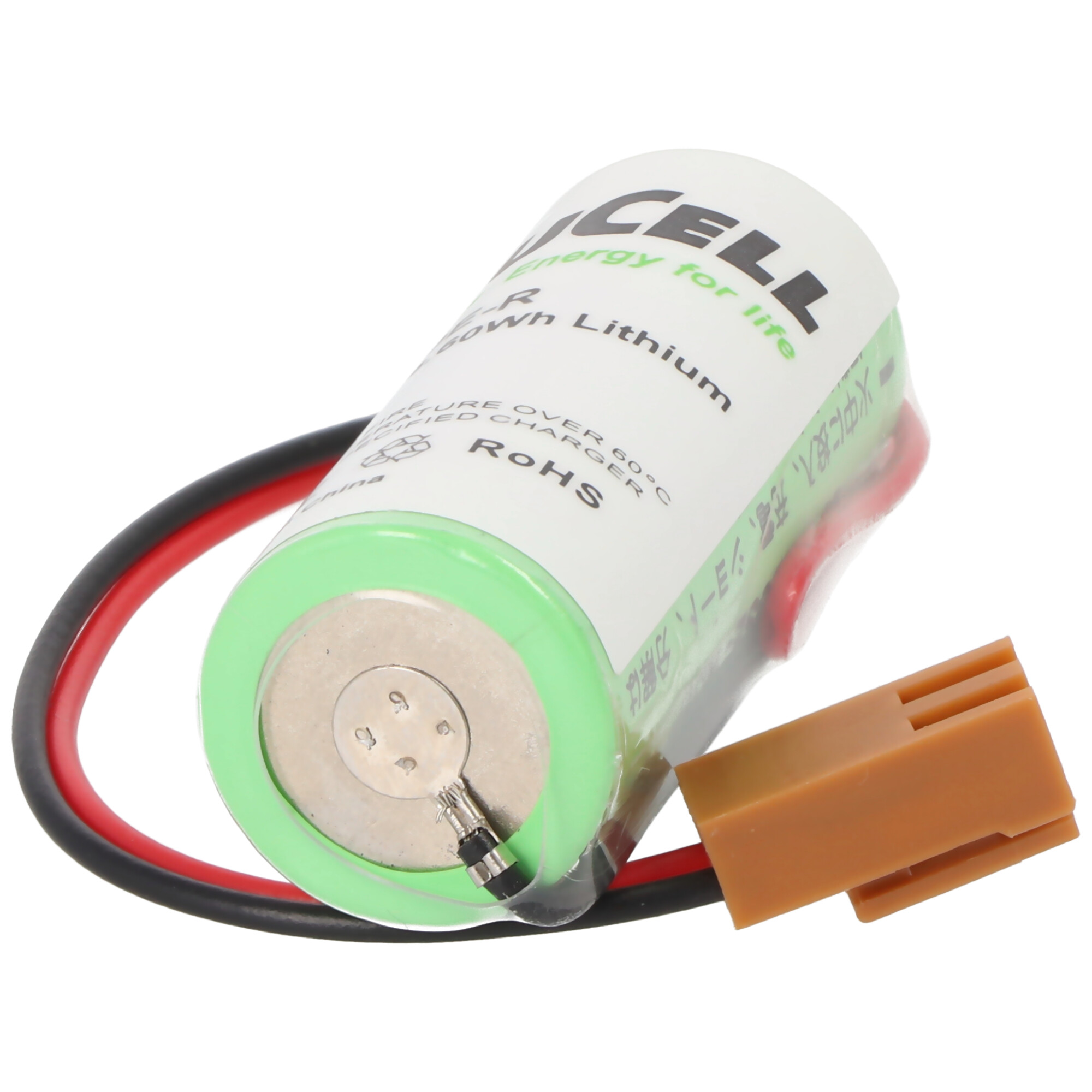 Lithium Batterie CR17450E-R Size A, LX98L-0031-0012, mit Kabel und Stecker, Fanuc A98L-0031-0012 Batterie, Stecker beachten, vergleichen