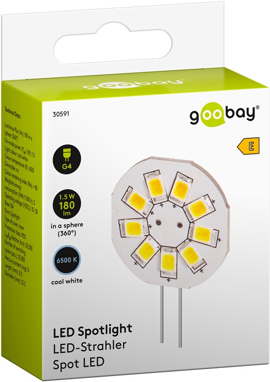 Goobay LED Strahler, 1,5 W - Sockel G4, ersetzt , kaltweiß, nicht dimmbar
