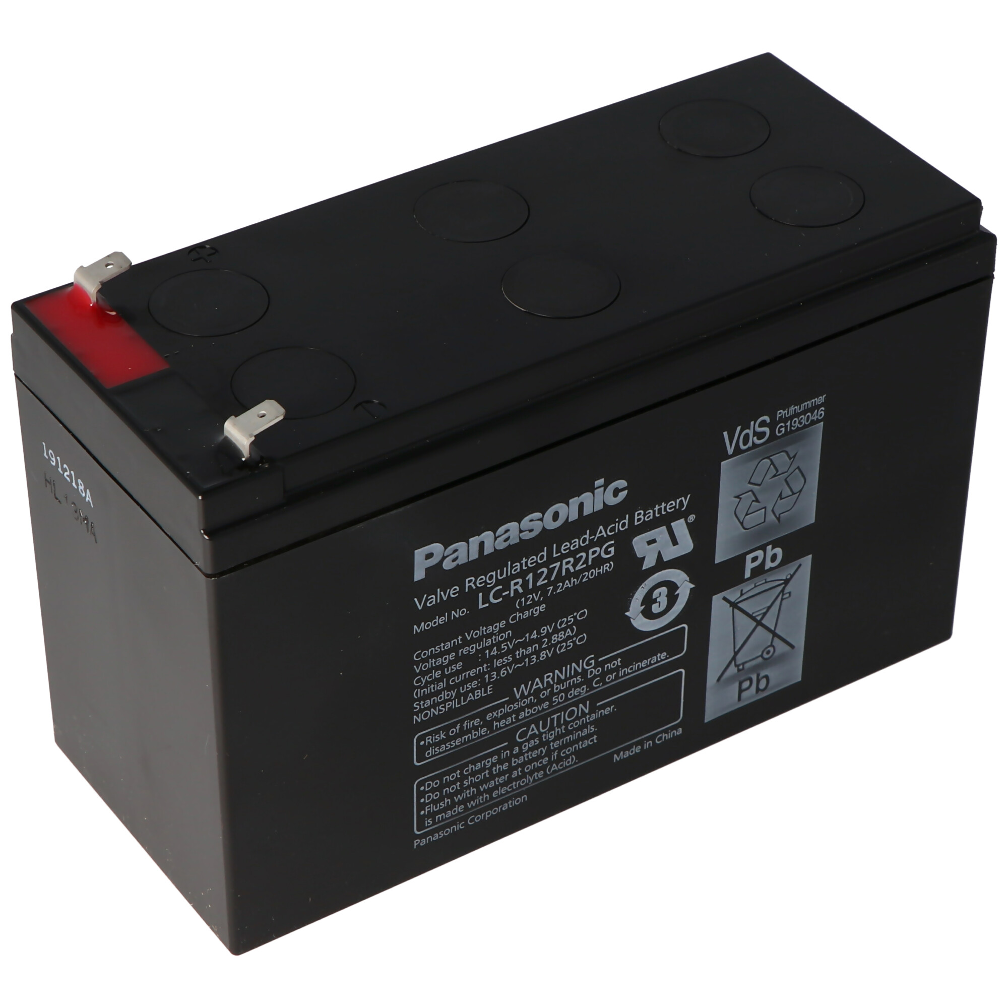 Panasonic LC-R127R2PG PB Blei Akku 12 Volt 7,2Ah VDS G193046 4,8mm