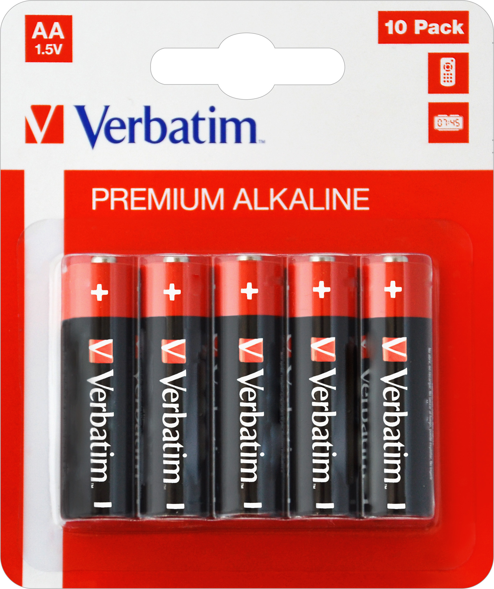 Verbatim Batterie Alkaline, Mignon, AA, LR06, 1.5V Premium, Retail Blister (10-Pack)
