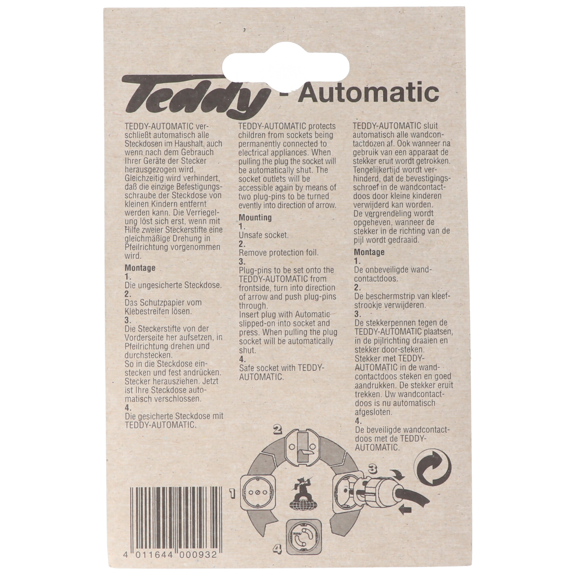 Kinder Steckdosenschutz Teddy-Automatic Serie 6320, weiß 6320-001.01