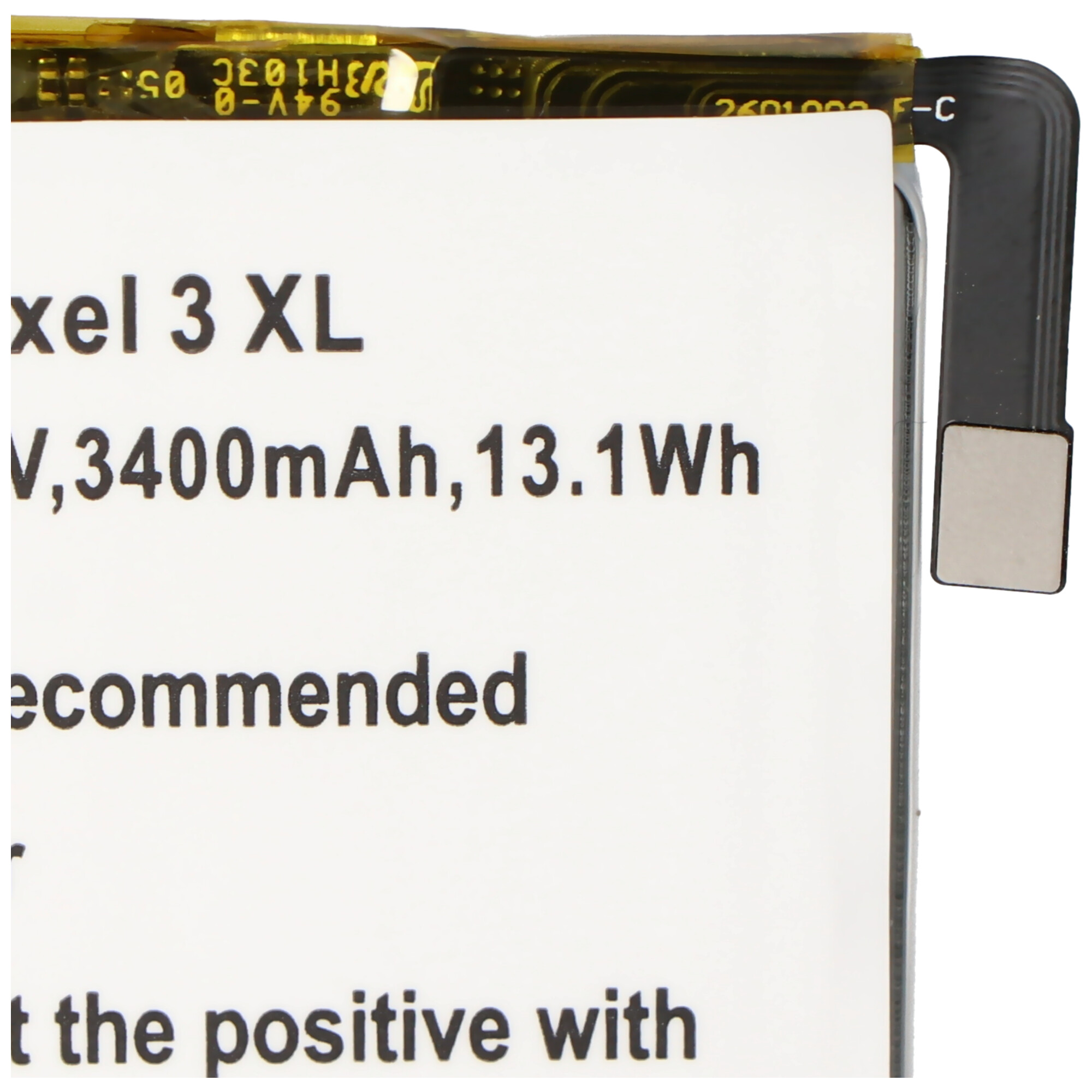 Akku passend für Google Pixel 3 XL, Li-Polymer, 3,85V, 3000mAh, 11,6Wh, built-in, ohne Werkzeug