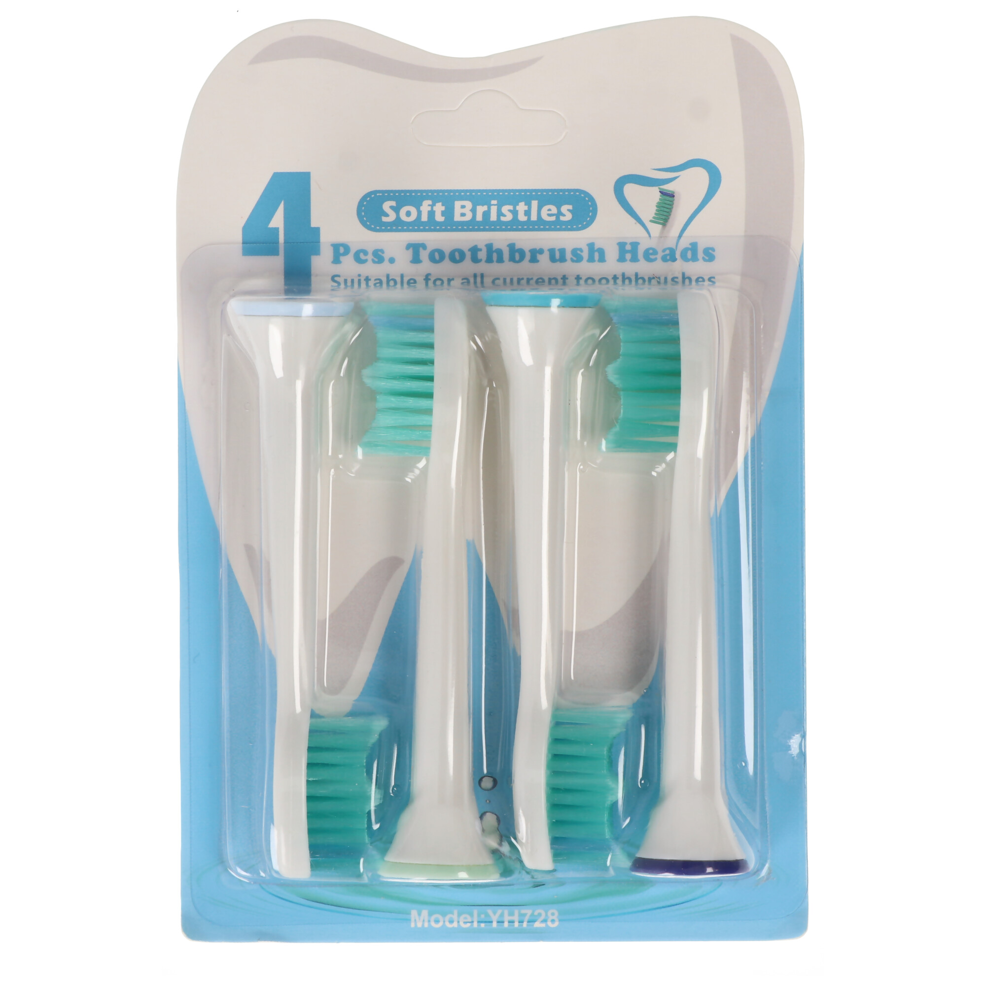 4 Stück Standard Cleaning Brush Ersatz-Zahnbürstenkopf für elektrische Zahnbürsten von Philips, passend z.B. für Philips HX3 HX6 HX8 HX9 Serie