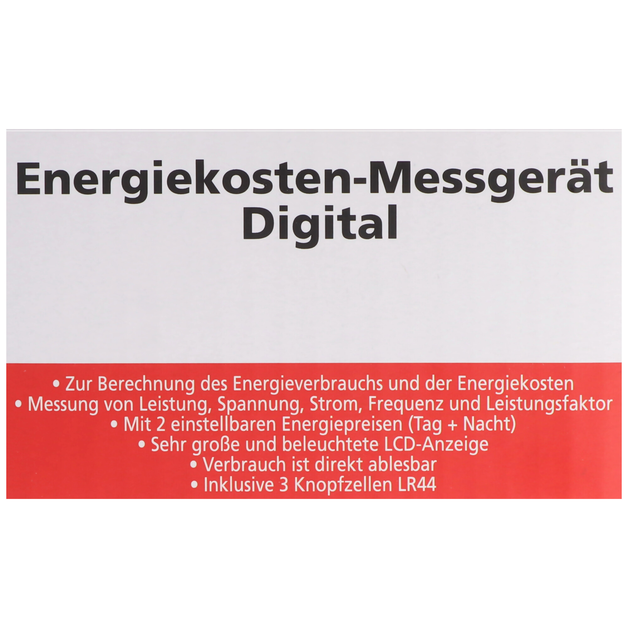 Messgerät Energiekosten Digital zur Berechnung des Energieverbrauchs und der Energiekosten