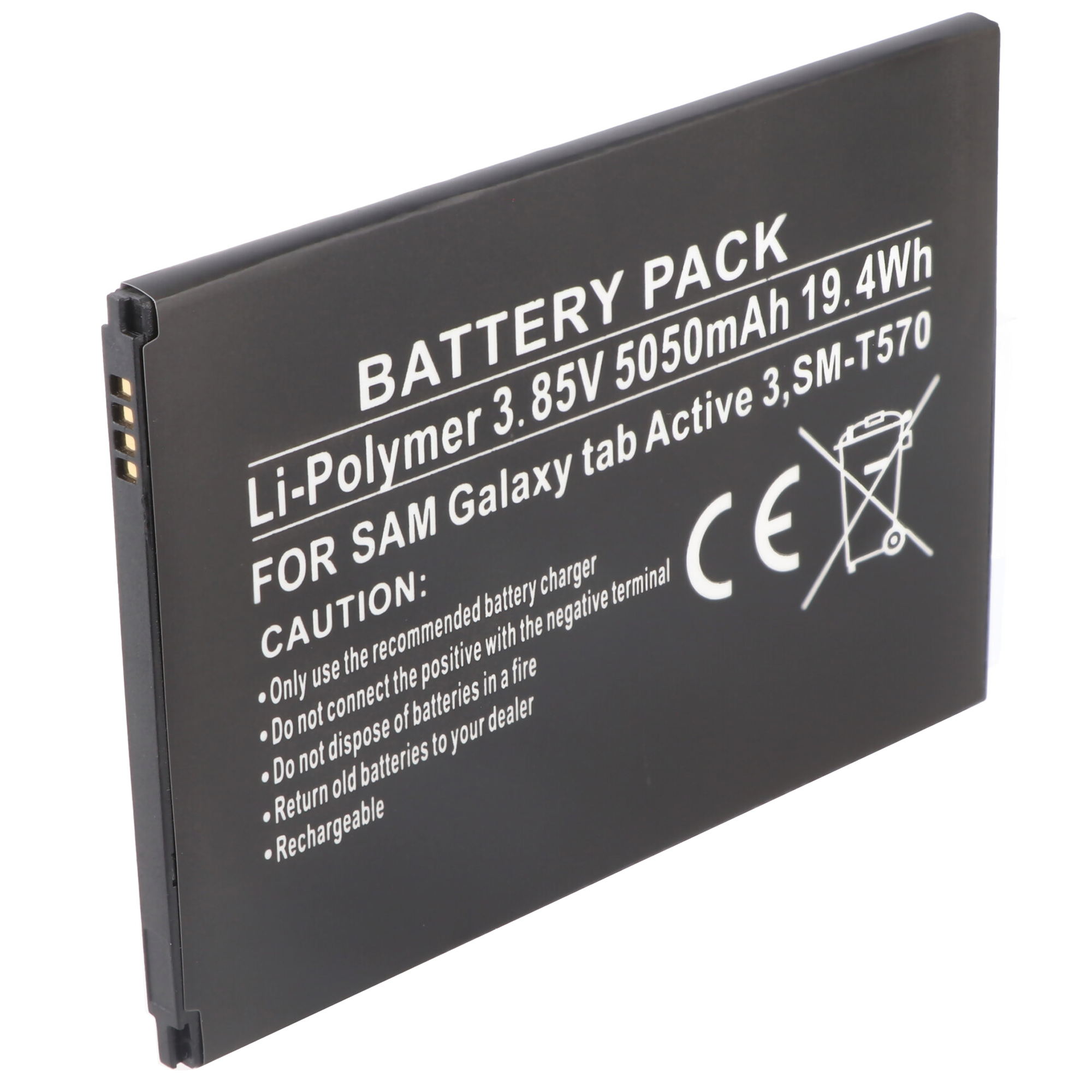 Akku passend für Samsung Galaxy Tab Active 3, SM-T570, Li-Polymer, 3,85V, 5050mAh, 19,4Wh