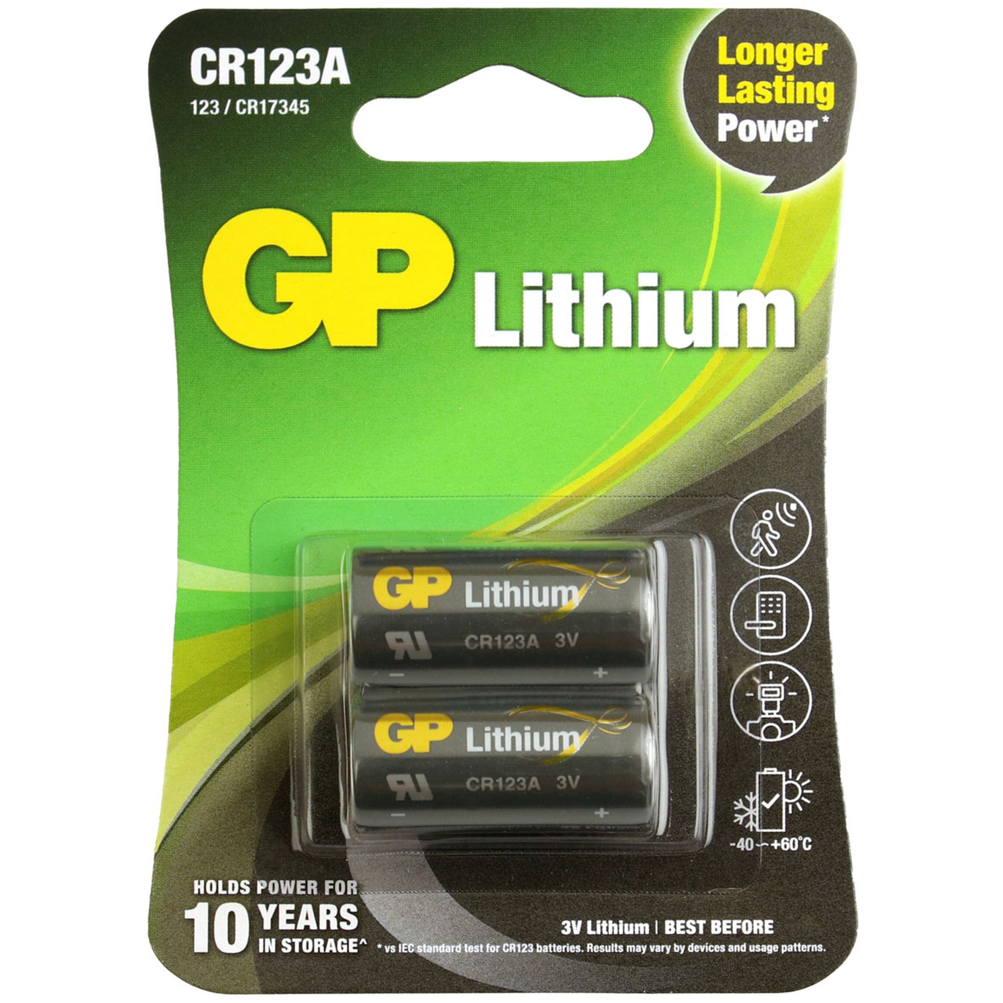 CR123A Batterie GP Lithium 3V 2 Stück