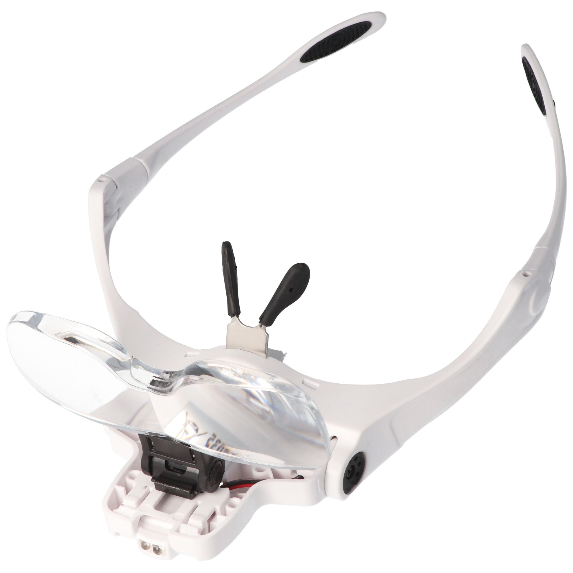 LED-Brille mit Lupe und 5 austauschbaren Dioptrien, ideal auch für Brillenträger geeignet, für Uhrmacher, Schmuck, Nageldesign, Zahntechnik, inklusive Batterien
