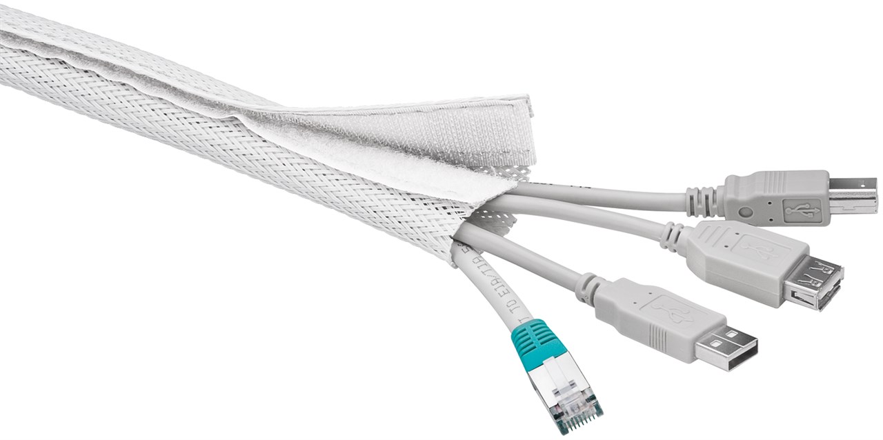 Goobay Kabelmantel, weiß - montagefreundliches Kabelmanagement, um z. B. TV-Kabel, Ladekabel oder Stromkabel sicher und flexibel zu kaschieren
