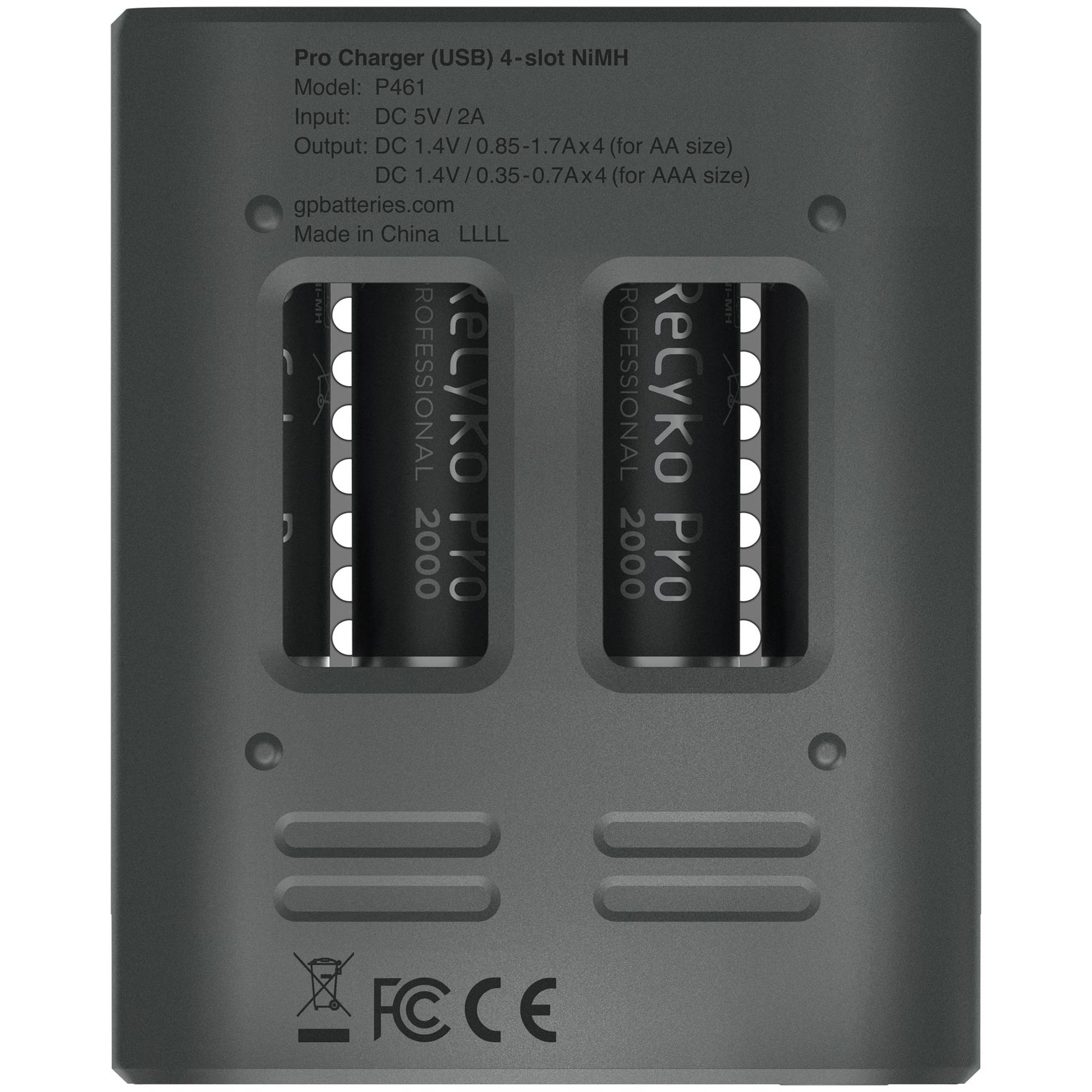 USB-Modell Ladegerät GP P461 Pro-Line 4 x ReCyko Pro AA 2000 mAh