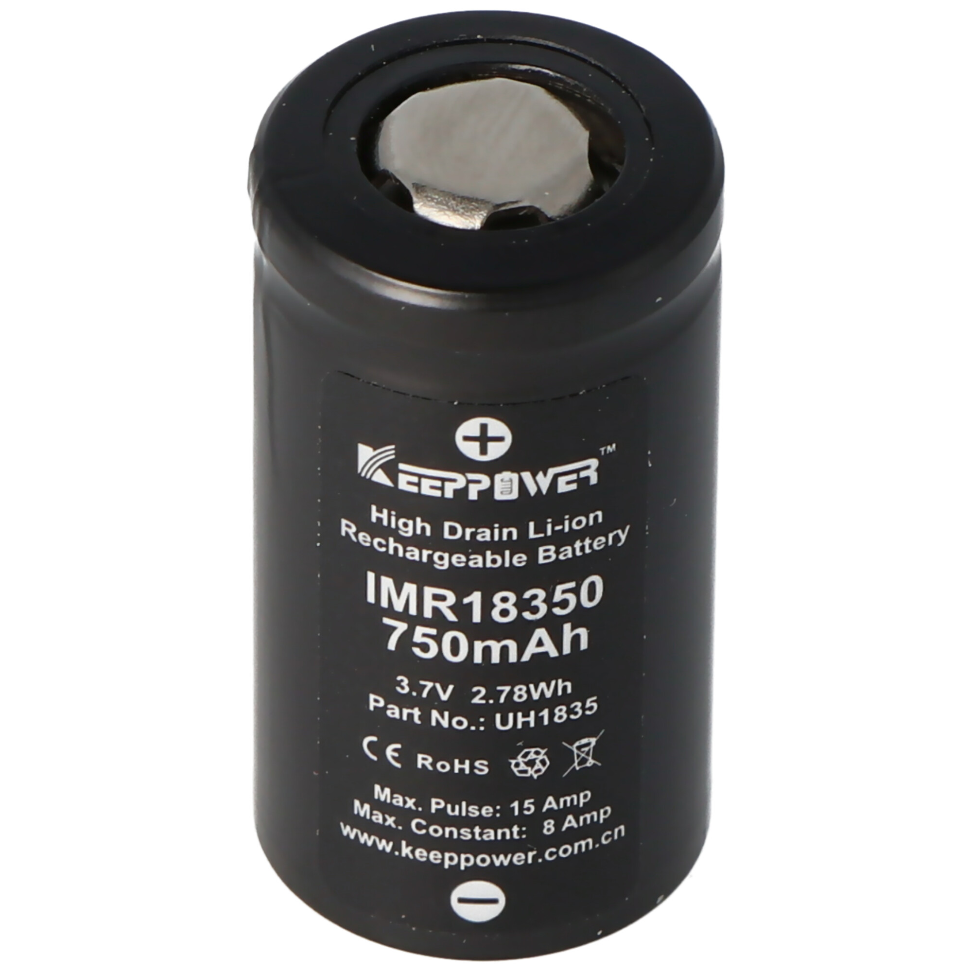 Keeppower IMR18350 - 750mAh, 3,7V (8A) Li-Ion-Akku