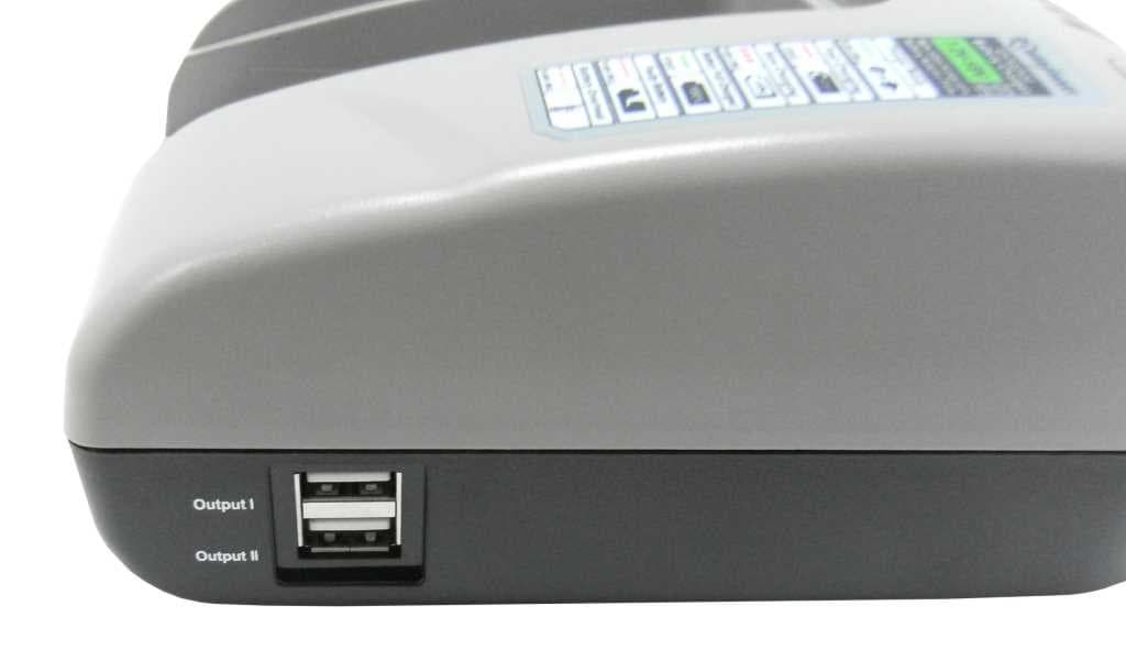 Ladegerät passend für Bosch Akku 2607336039, max. 3 Ah Ladestrom, zwei USB Ausgänge, inklusive Netzteil