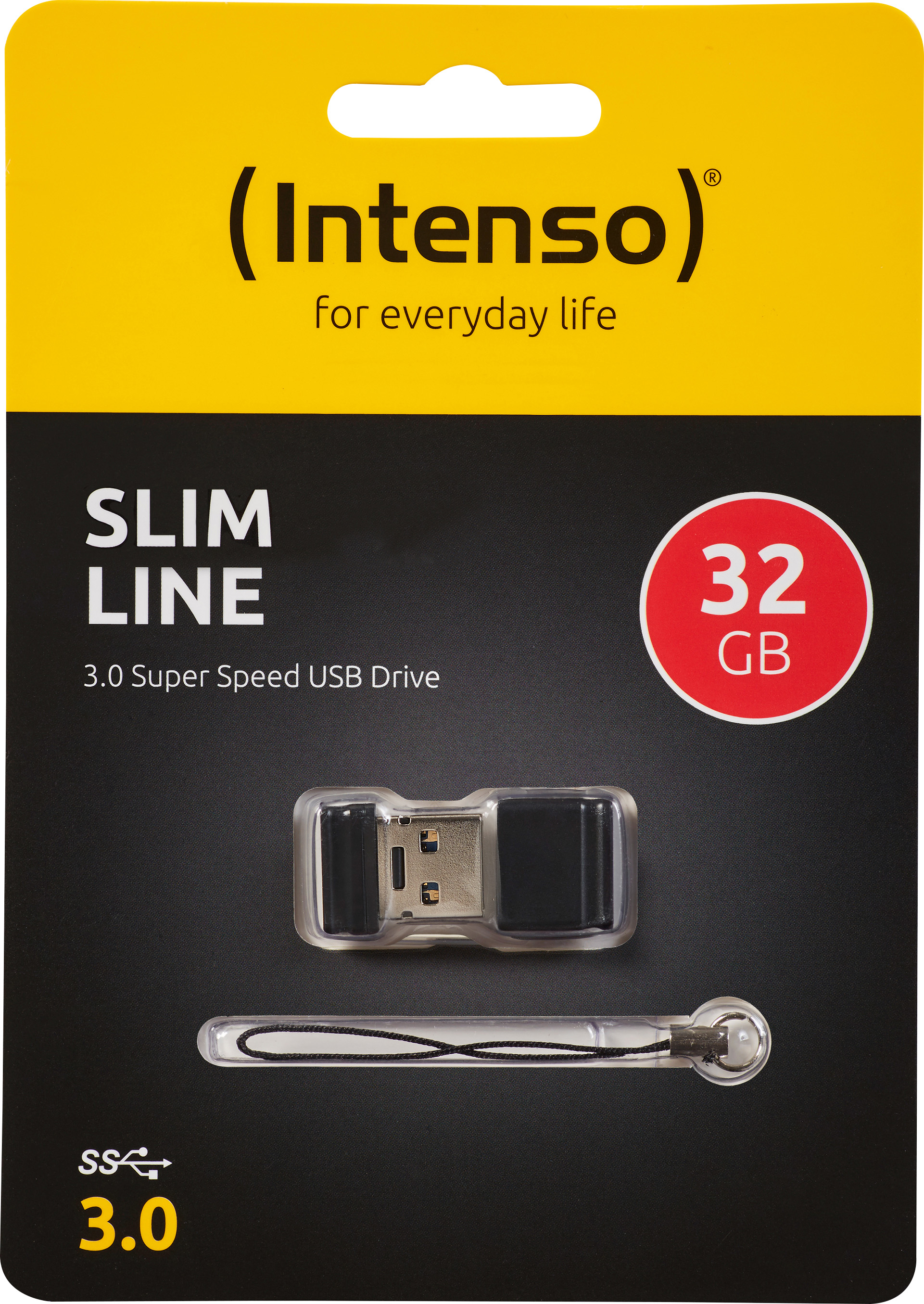 Intenso USB 3.0 Stick 32GB, Slim Line, schwarz Typ-A, (R) 100MB/s, Retail-Blister