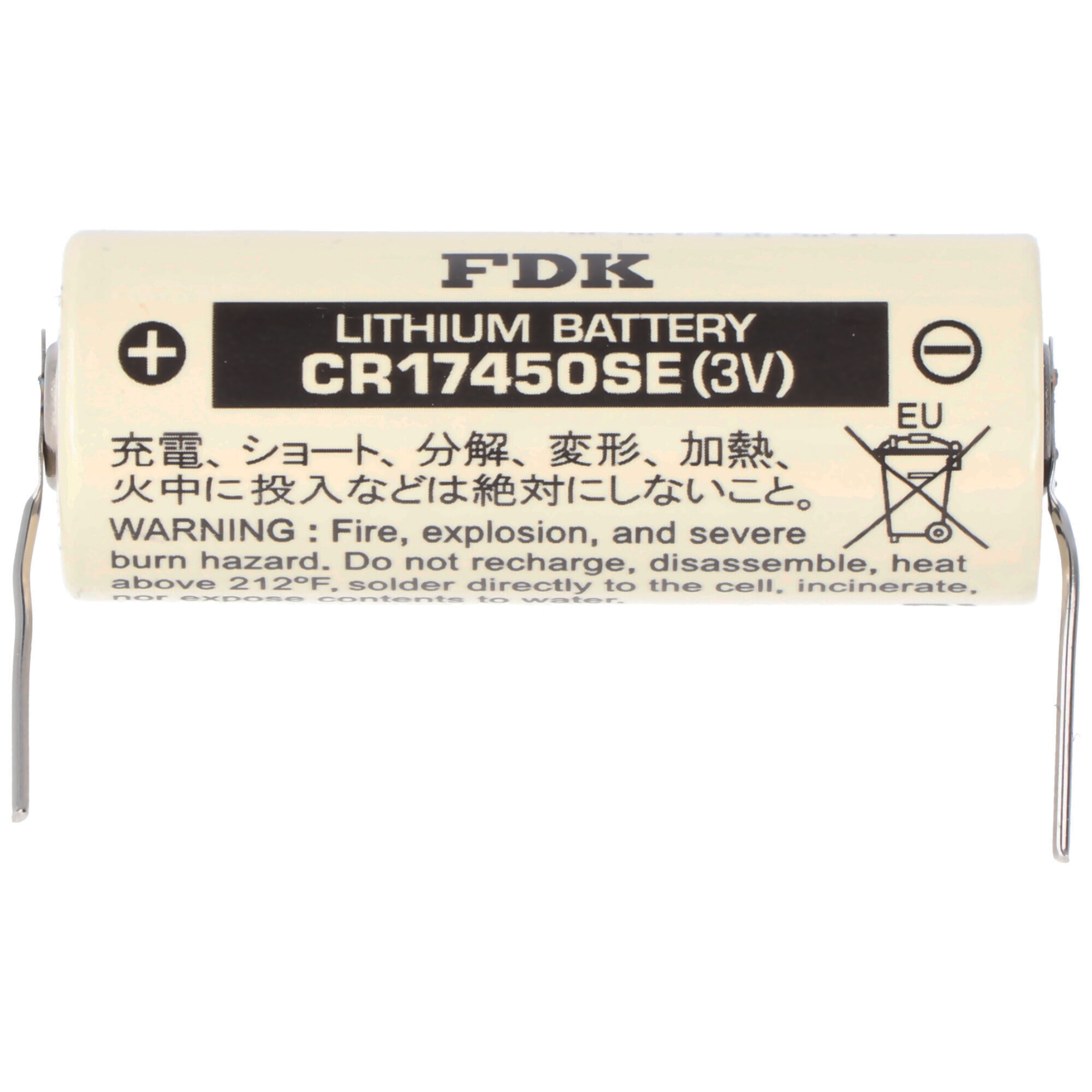 Sanyo Lithium Batterie CR17450SE Size A, mit Lötpadel, Neu von FDK