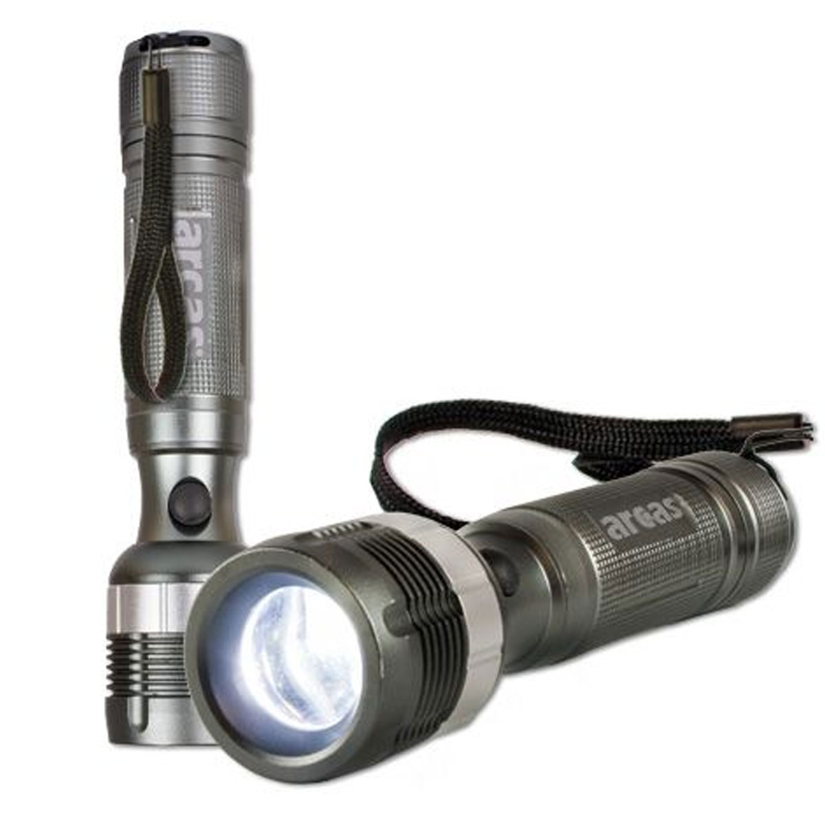 3 Watt LED Zoom Aluminium Taschenlampe max. 170 Lumen, inklusive Batterien, Zoomfunktion, Fokussier-Rad