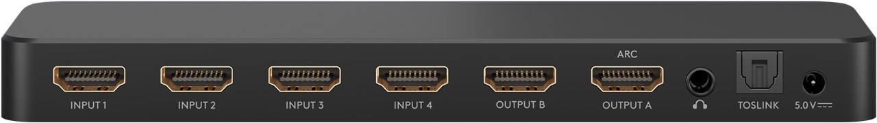 Goobay HDMI™-Matrix-Schalter 4 auf 2 (4K @ 60 Hz) - zum Umschalten zwischen 4x Quellgeräten und 2x Ausgabegeräten