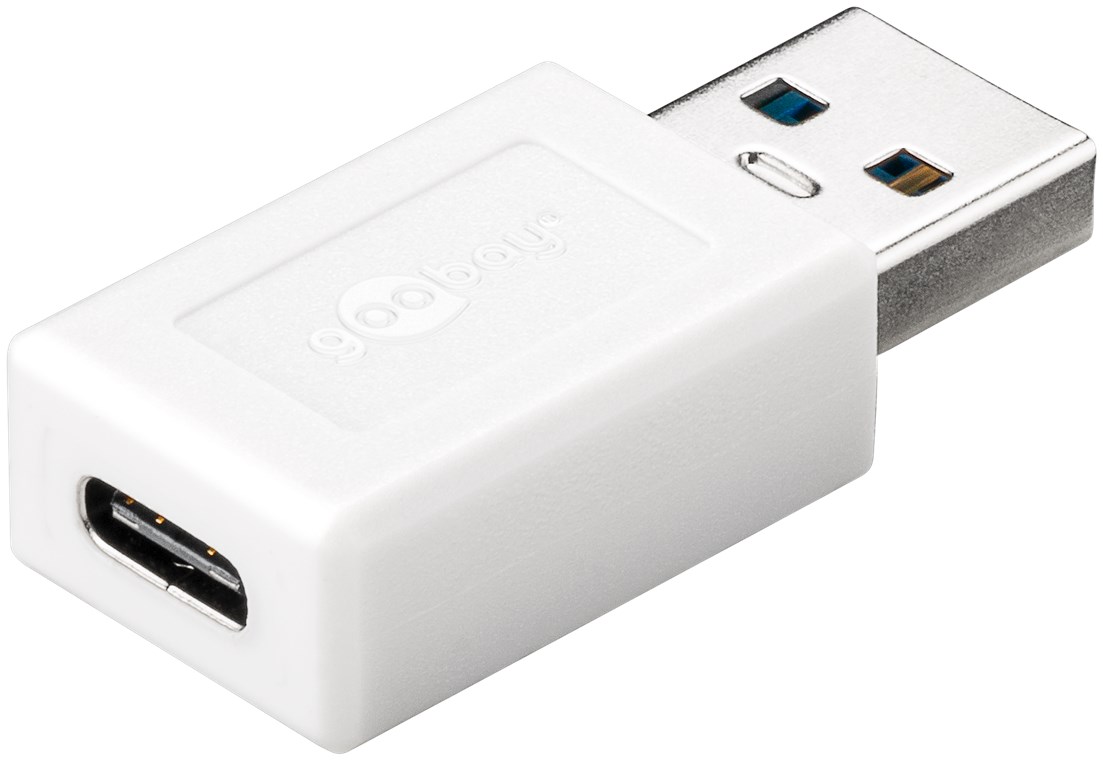 Goobay USB 3.0 SuperSpeed Adapter auf USB-C™, weiß - USB-C™-Buchse > USB 3.0-Stecker (Typ A)