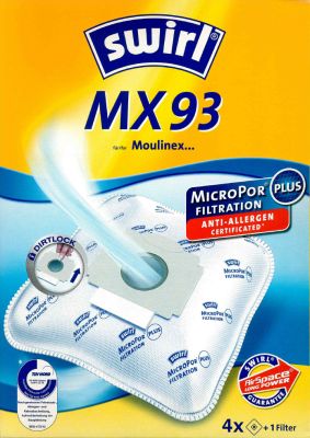 Swirl Staubsaugerbeutel MX93 (MX95) MicroPor Plus für Moulinex Staubsauger