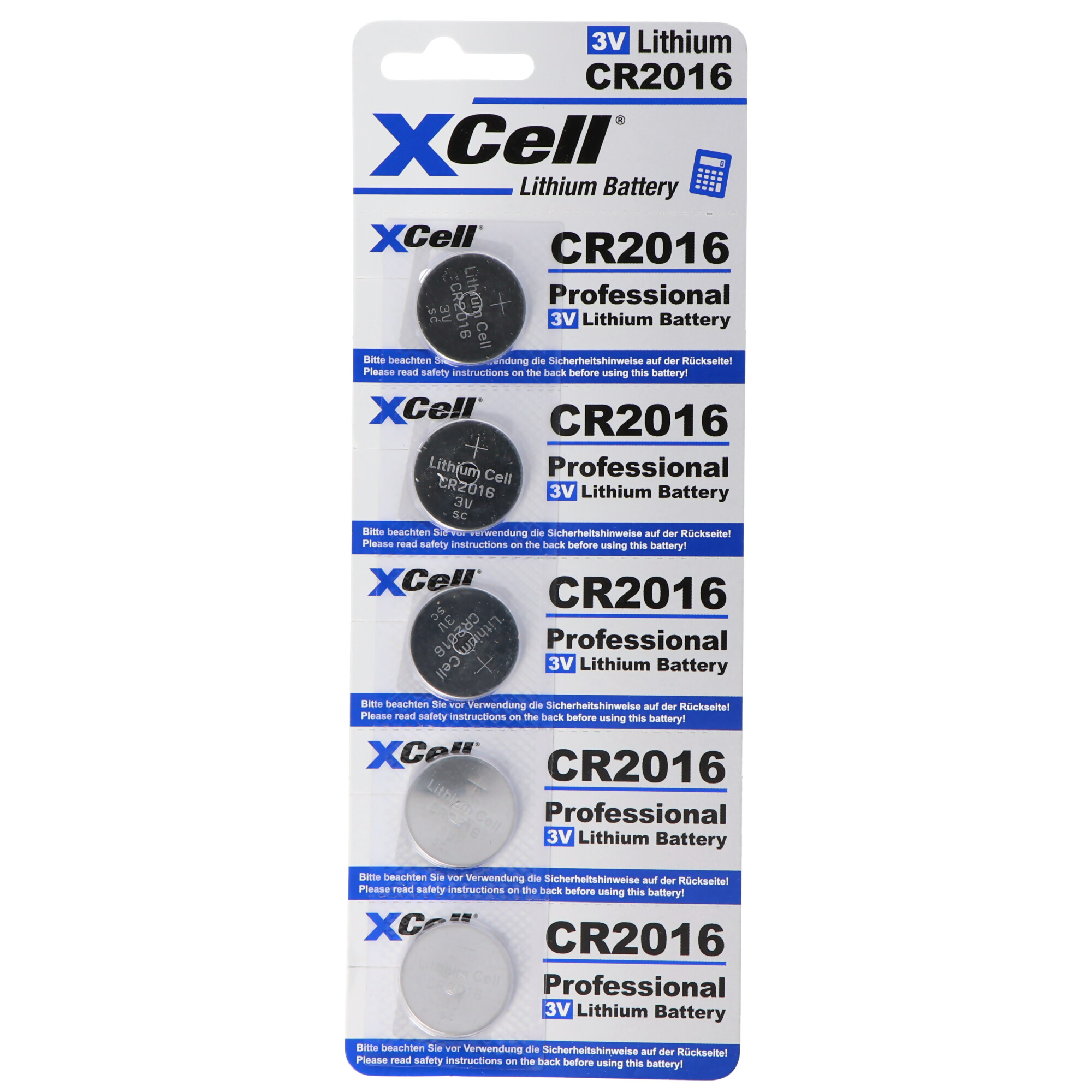 5er-Sparset CR2016 Lithium Batterie 3V, CR2016 Batterien im praktischen 5er Set