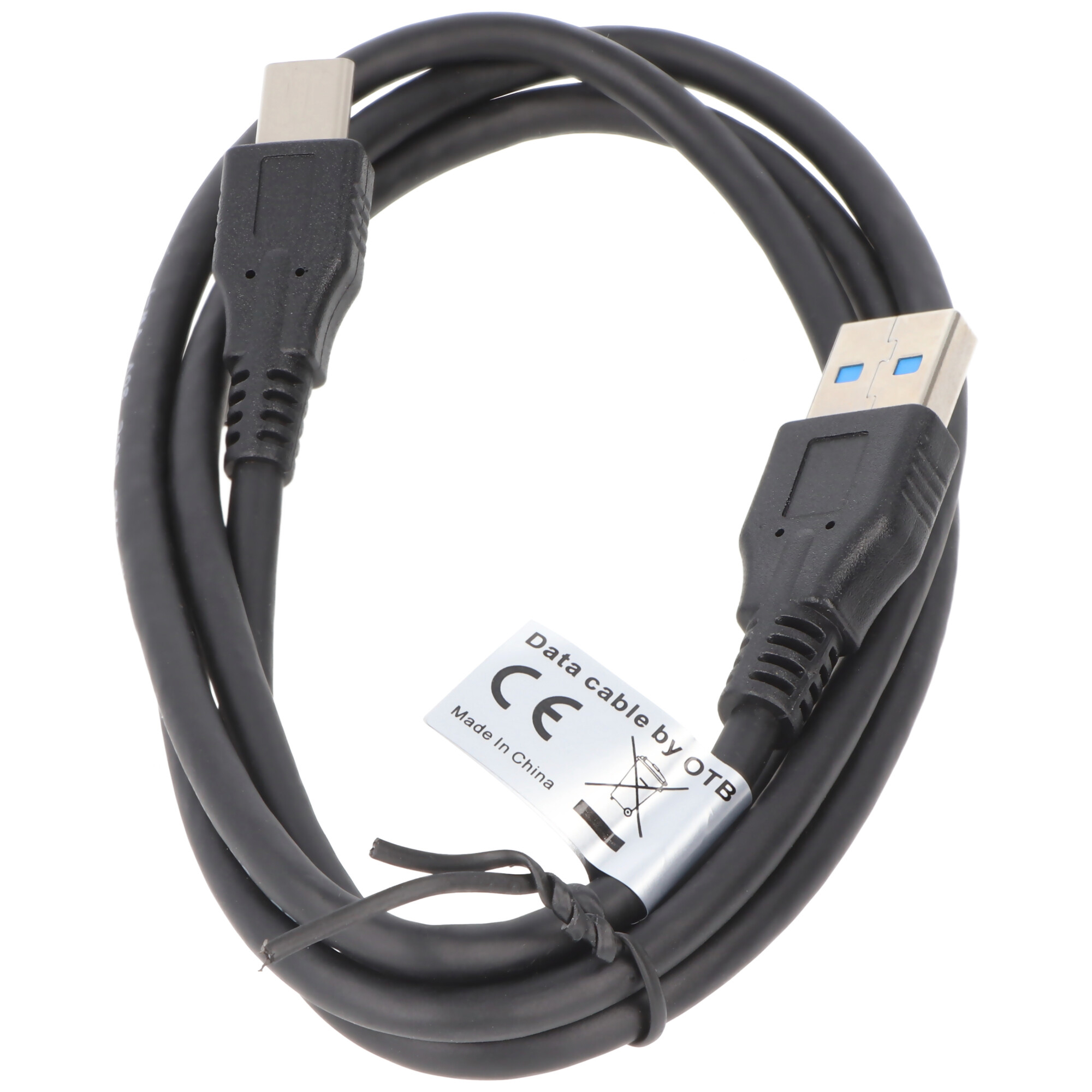 AccuCell Datenkabel - USB Type C (USB-C) Stecker auf USB A (USB-A 3.0) Stecker - 1,0m - langer Stecker
