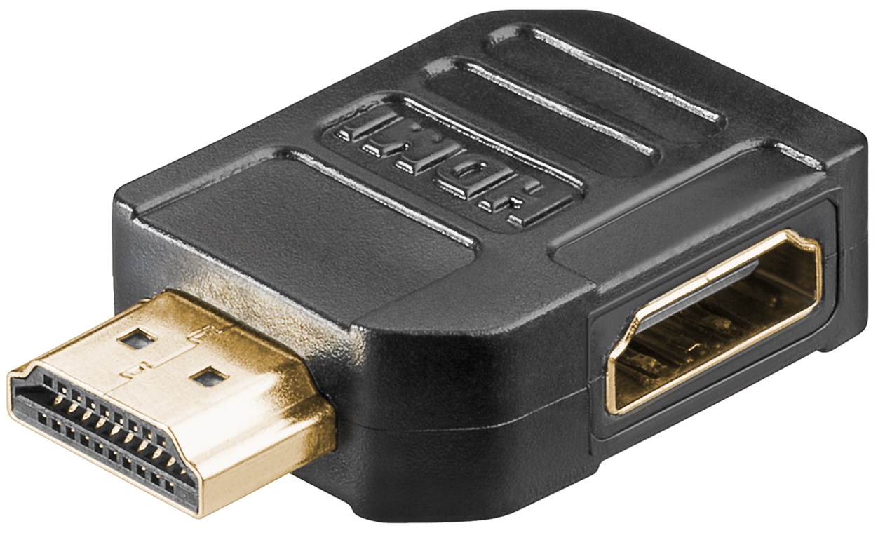 Goobay HDMI™-Adapter, vergoldet - HDMI™-Buchse (Typ A) > HDMI™-Stecker (Typ A) 270°