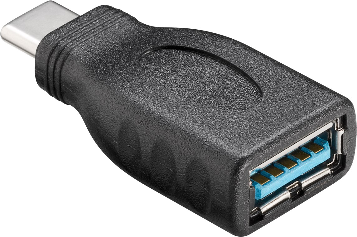 Goobay USB-C™ USB A OTG Super Speed Adapter für den Anschluss von Ladekabeln 3.0, schwarz - USB-C™-Stecker > USB 3.0-Buchse (Typ A)