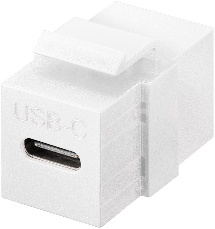 Goobay Keystone-Modul USB-C™-Verbinder, USB 3.2 Gen 2 (10 Gbit/s), weiß - USB-C™-Buchse > USB-C™-Buchse