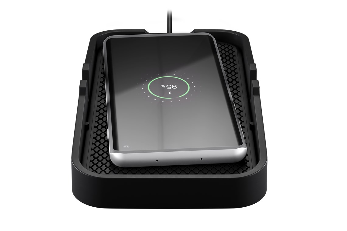 Goobay Kabelloses Kfz-Schnellladegerät 15 W, schwarz - Ladematte geeignet für Smartphones und Geräte mit Qi-Standard