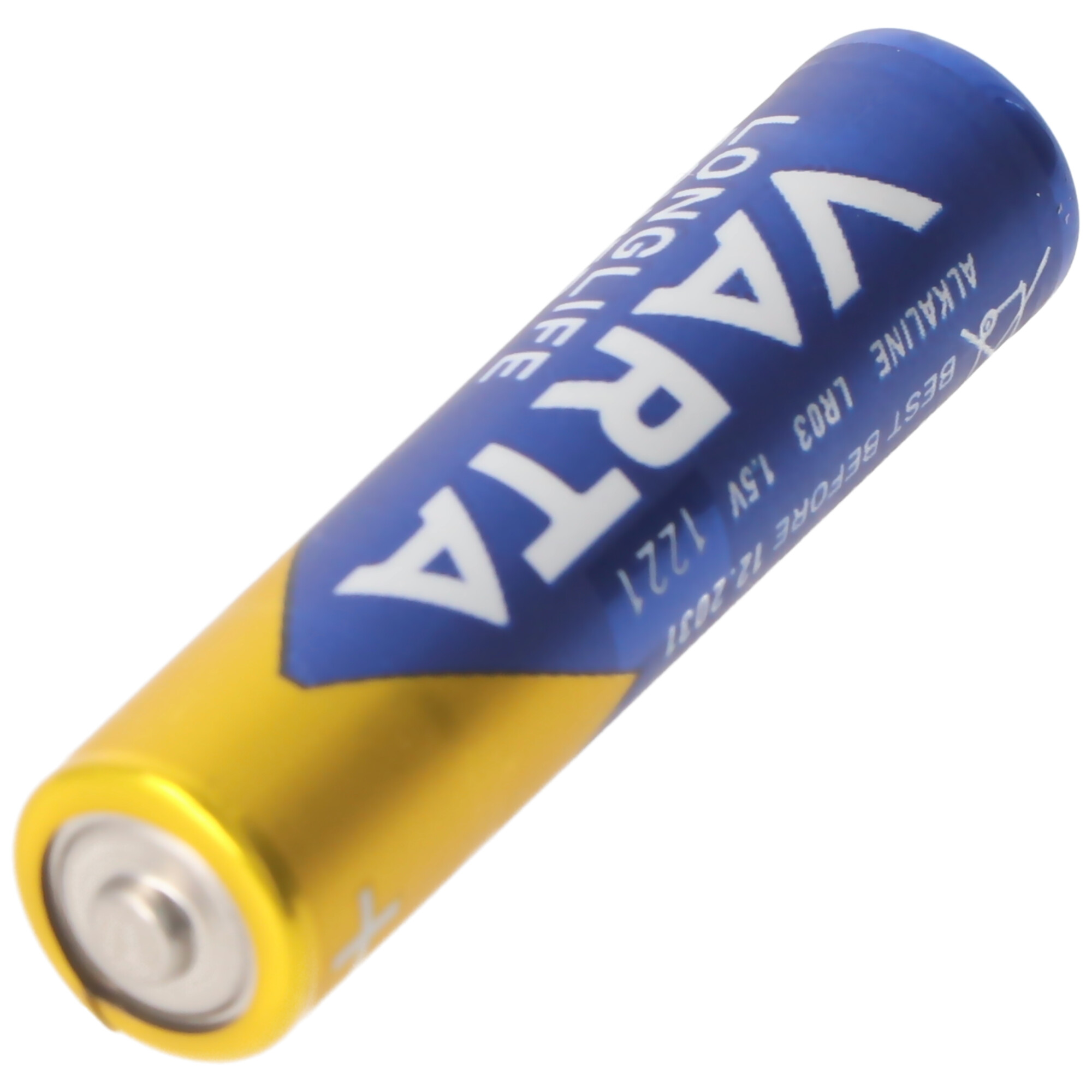 Varta Longlife Power (ehem. High Energy) Micro AAA 4903 Batterien 4er-Blisterkarte, Abmessungen 44,5x10,5mm