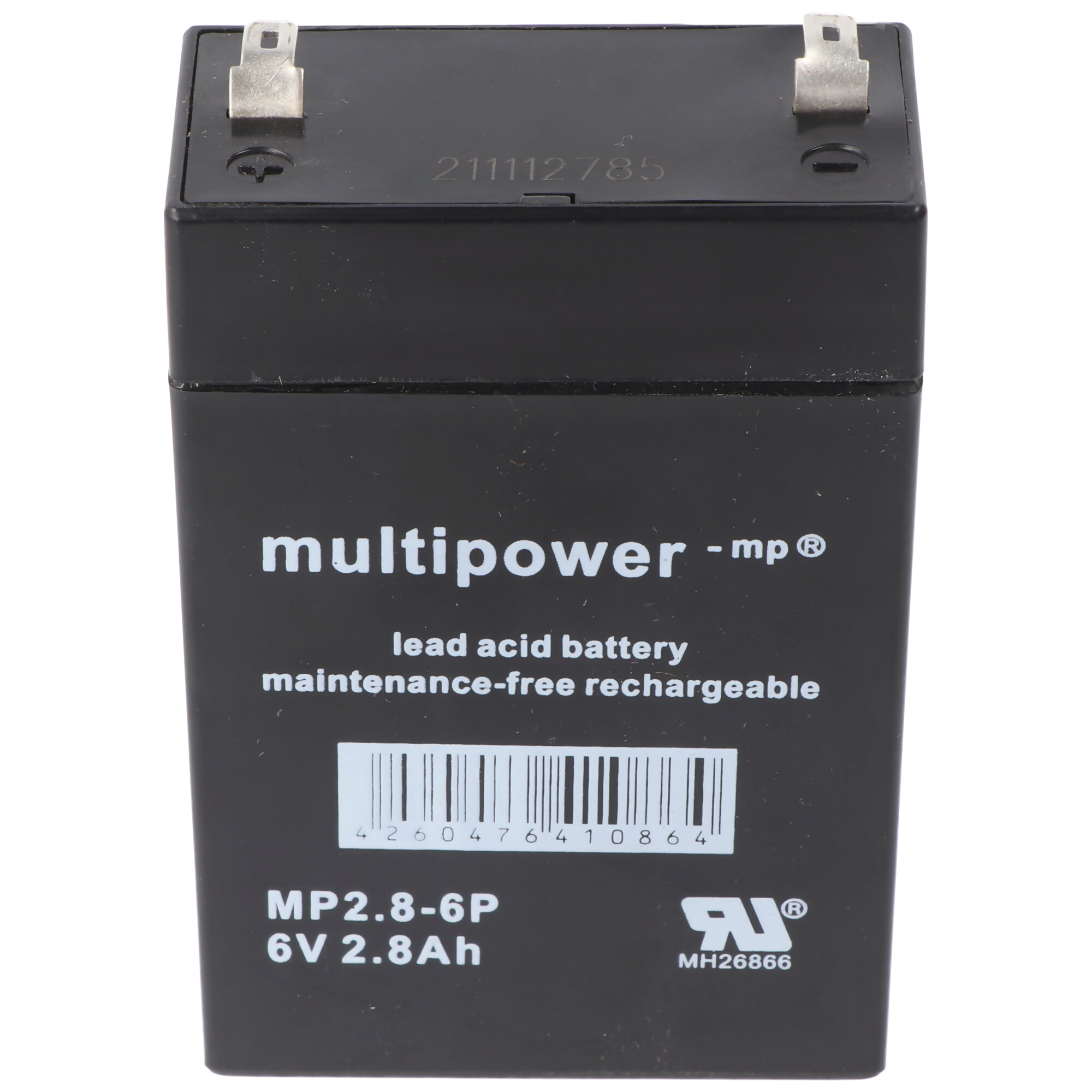 Multipower MP2.8-6 Akku PB Blei, 6V 2800mAh, Anschluss 4,8mm, MP2.8-6P