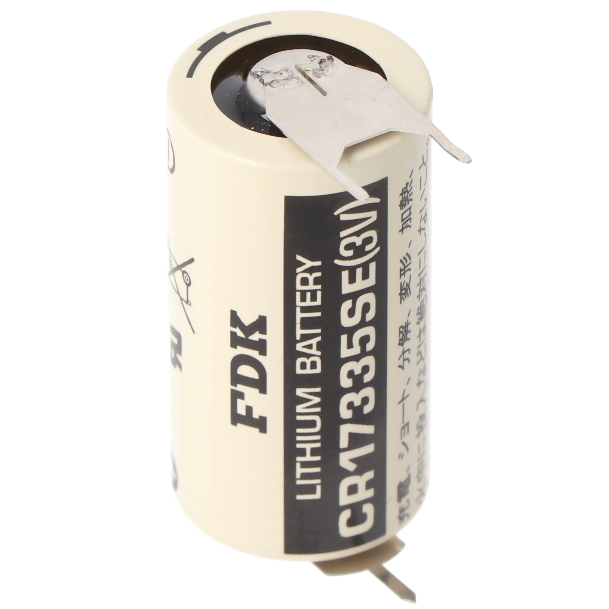 Sanyo Lithium Batterie CR17335 SE Size 2/3A, 3er Print Lötfahnen, Rastermaß 7,6mm