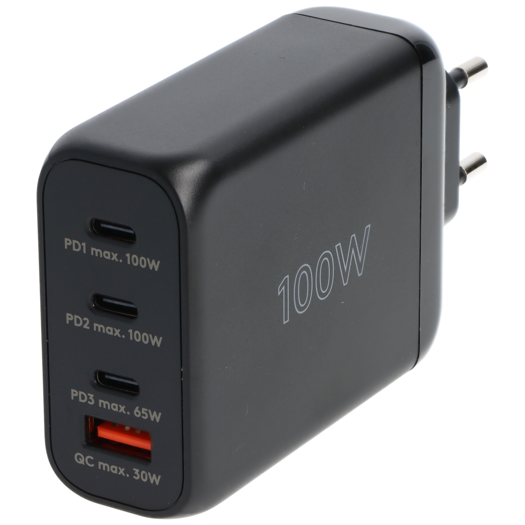 Laden mit bis zu 100W, das USB-C™ PD Schnellladegerät Multiport 100W schwarz