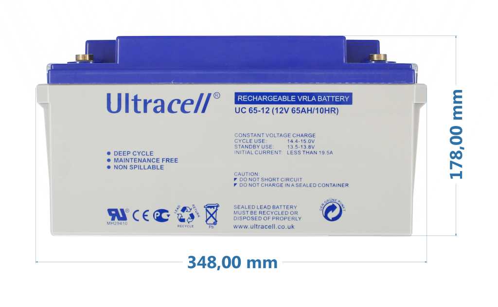 Ultracell UC65-12 12V 65Ah zyklenfest Bleiakku AGM Blei Gel Akku