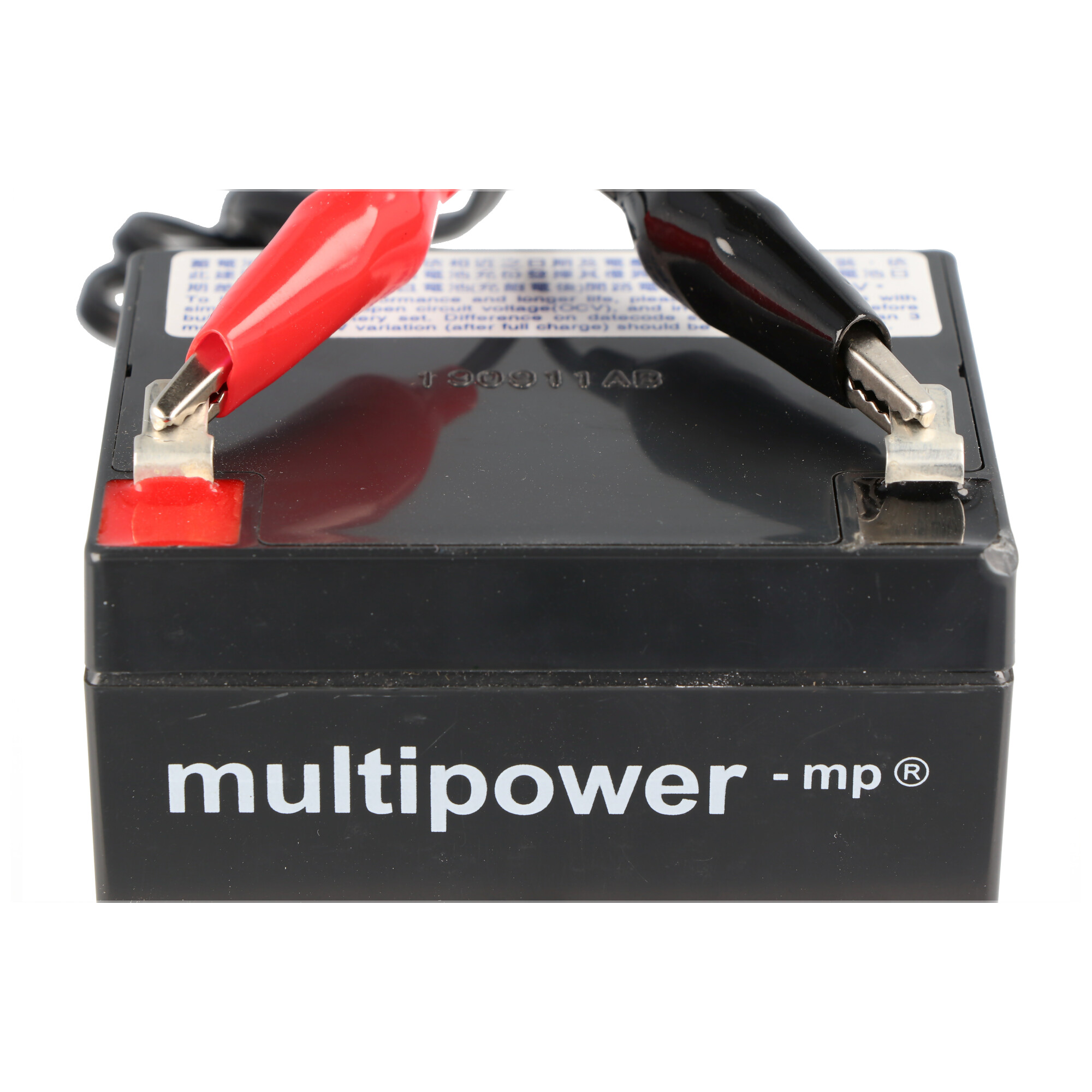 Multipower Ladegerät DL12-2 mit max. 2A Ladestrom, mit Kabel und Krokodil Klemmen
