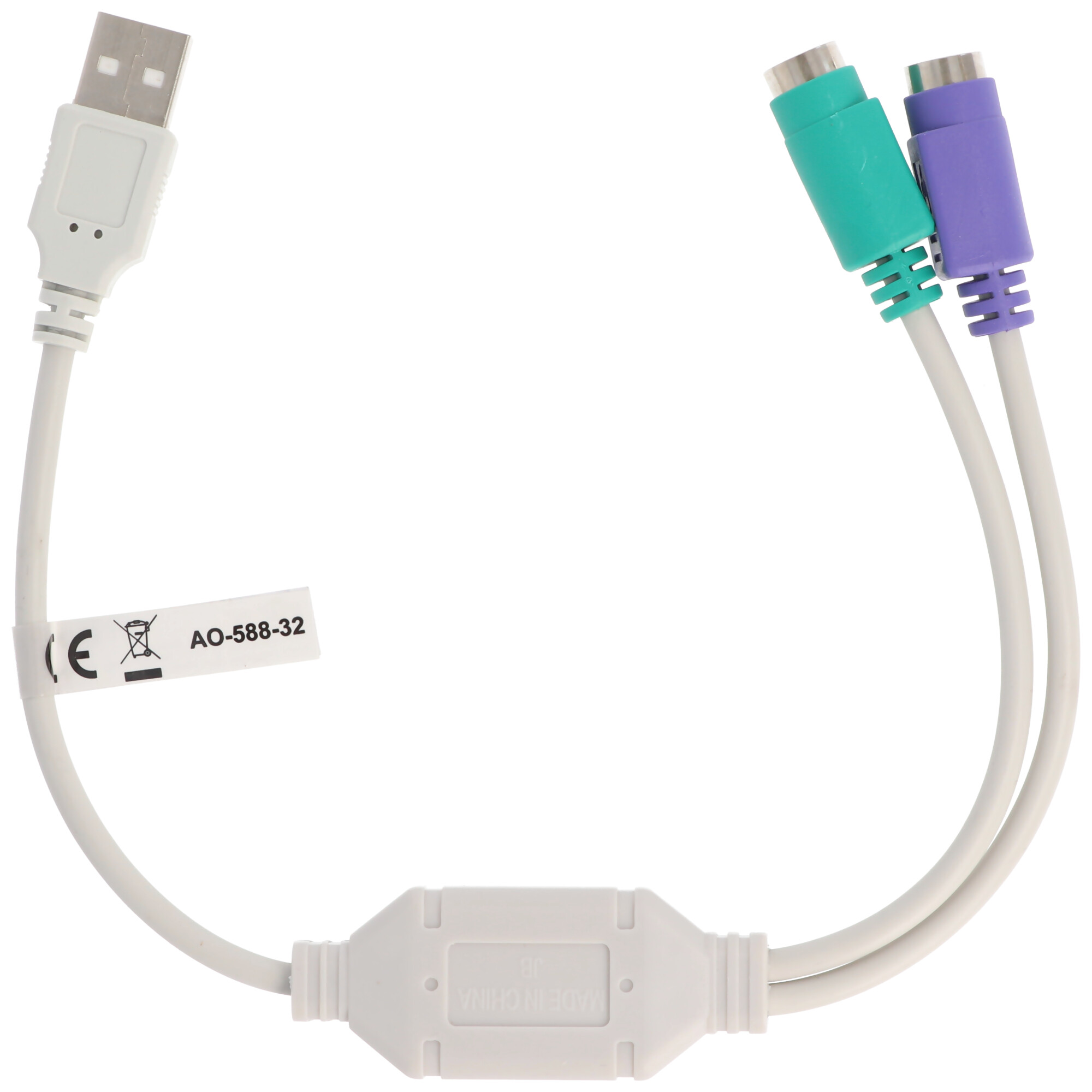 Goobay USB auf PS/2 Konverter/Adapter - USB A-Stecker > 2 x PS/2-Buchse