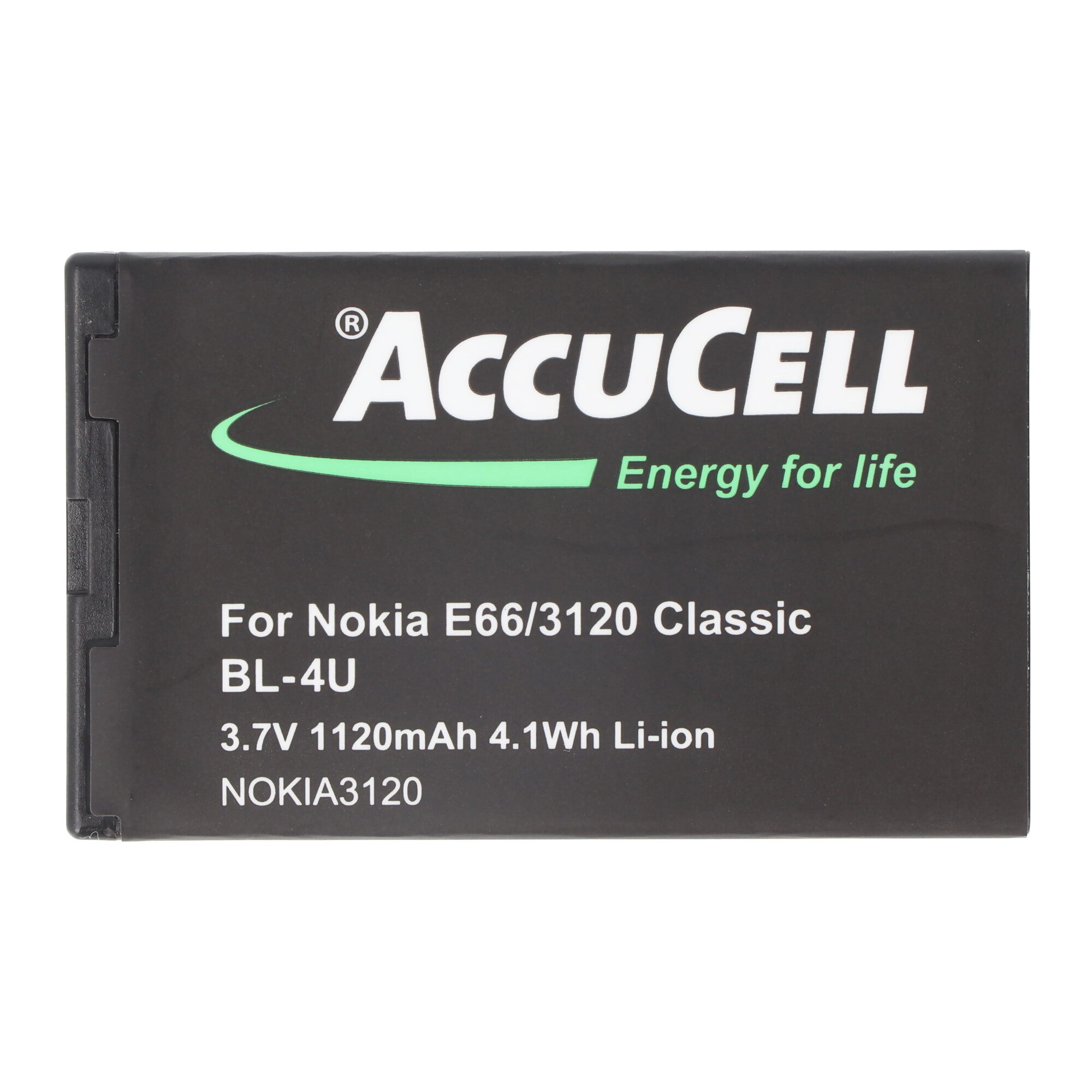 AccuCell Akku passend für Nokia 3120 classic BL-4U, Nokia E66