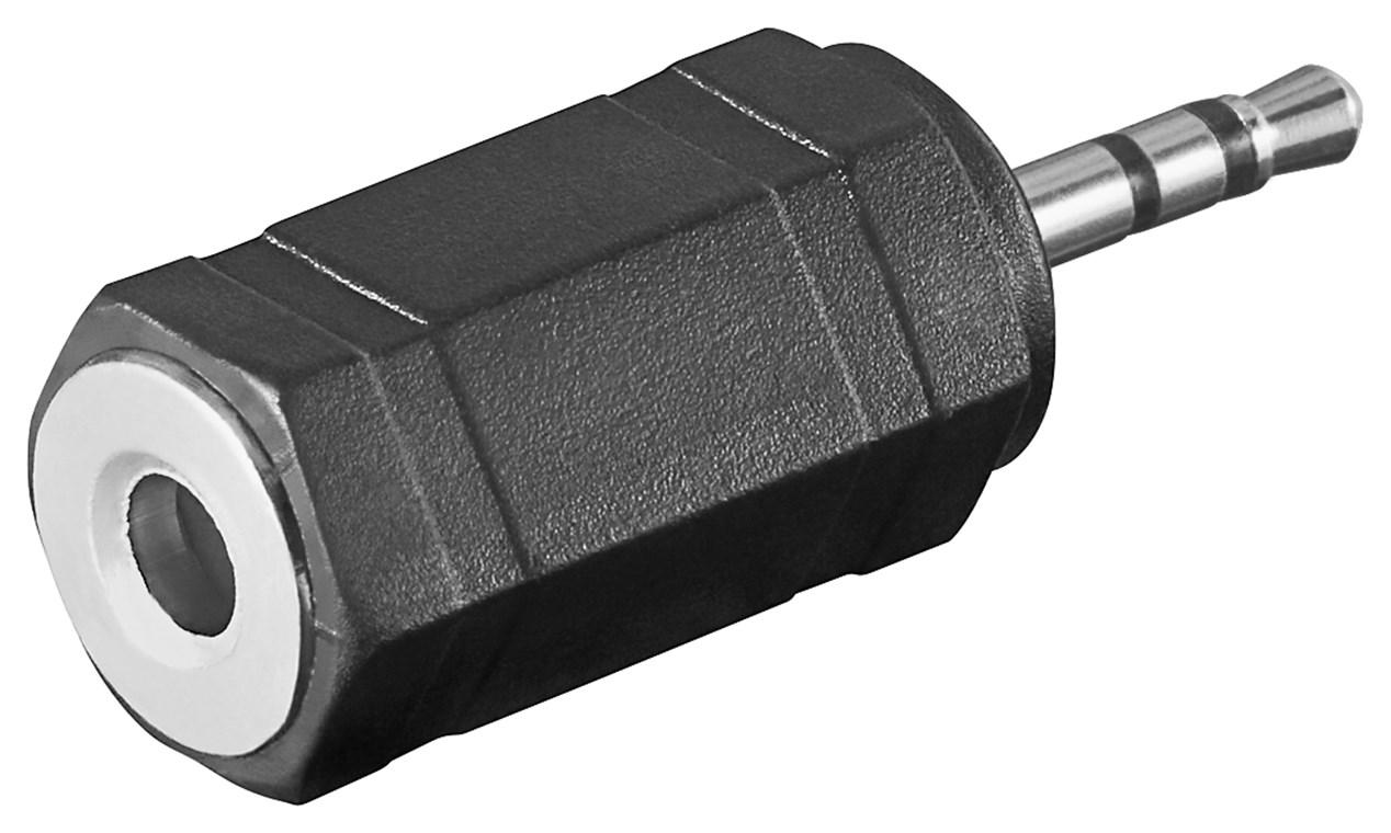 Goobay Kopfhörer-Adapter, AUX-Klinke 2,5 mm zu 3,5 mm - 1x 2,5-mm-Klinkenstecker (3-polig, stereo) > 1x 3,5-mm-Klinkenbuchse (3-polig, stereo)