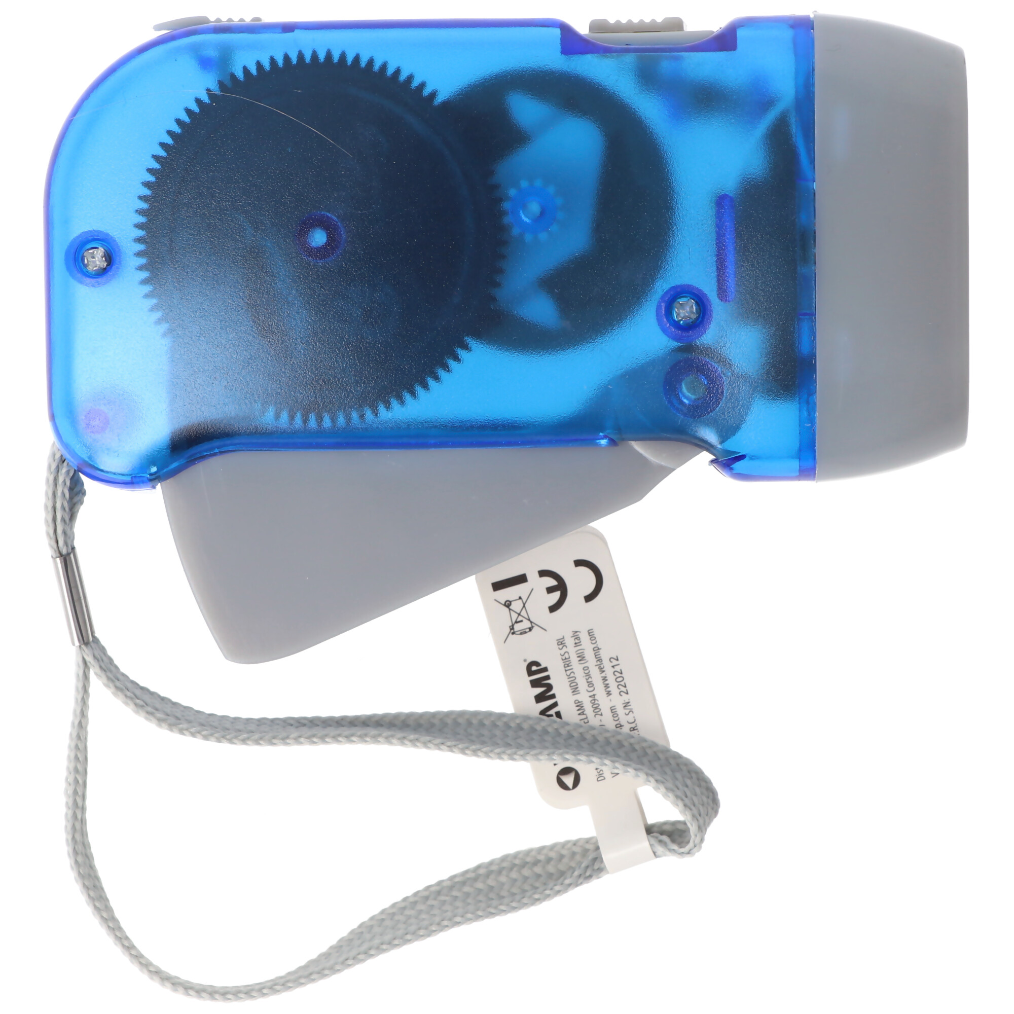 3fach LED Dynamo Taschenlampe wiederaufladbar, Blau und Gelb, mit Anti Black Out Funktion