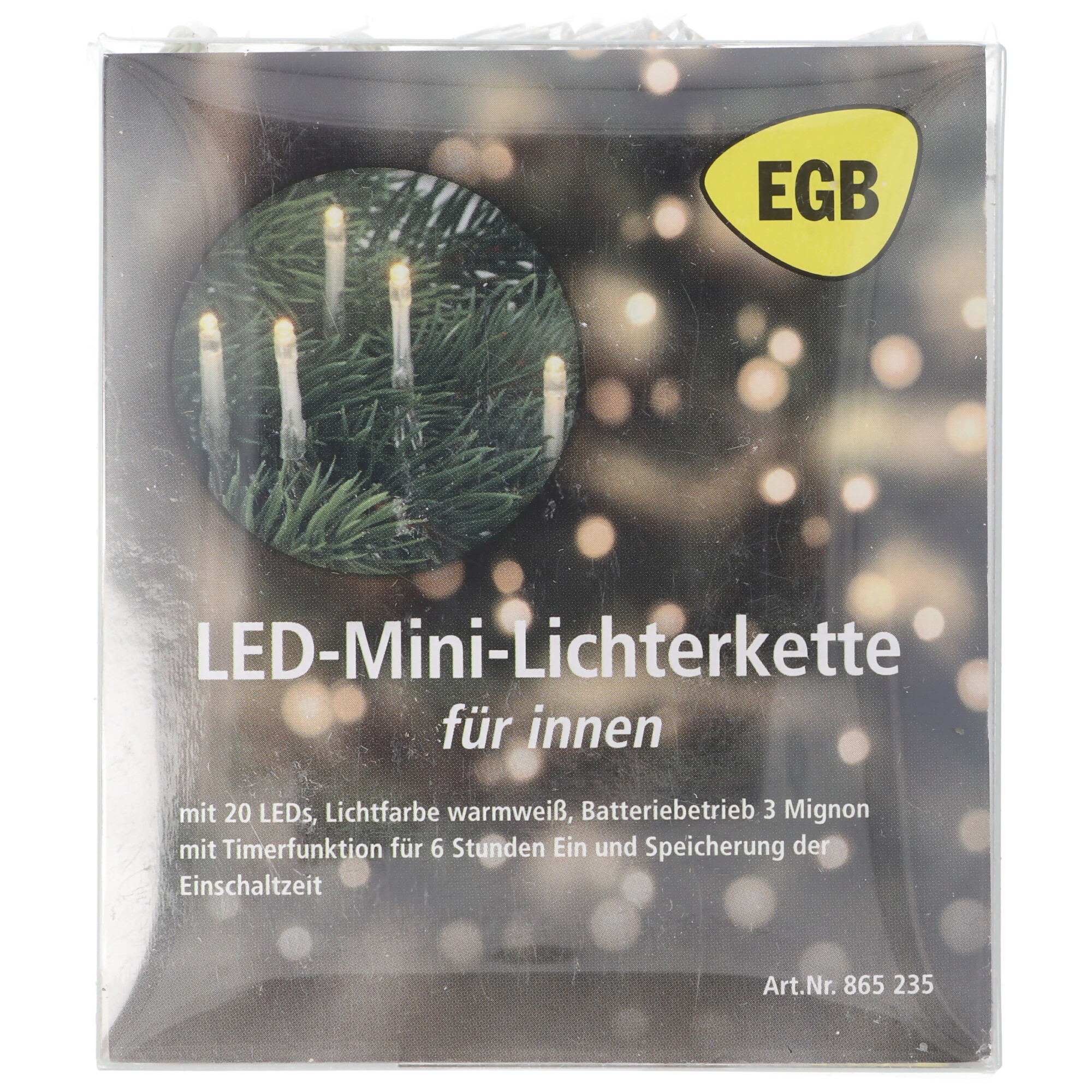 EGB LED-Mini-Lichterkette 20 flg. Batteriebetrieb mit Timer