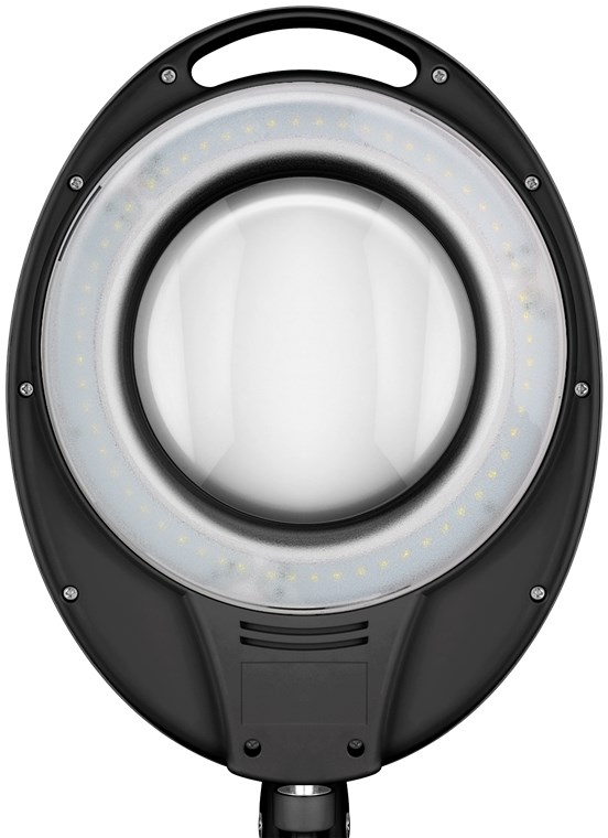 Goobay LED-Klemm-Lupenleuchte, 8 W, schwarz - 650 lm, 127 mm Glaslinse, 1,75-fache Vergrößerung, 3 Dioptrien