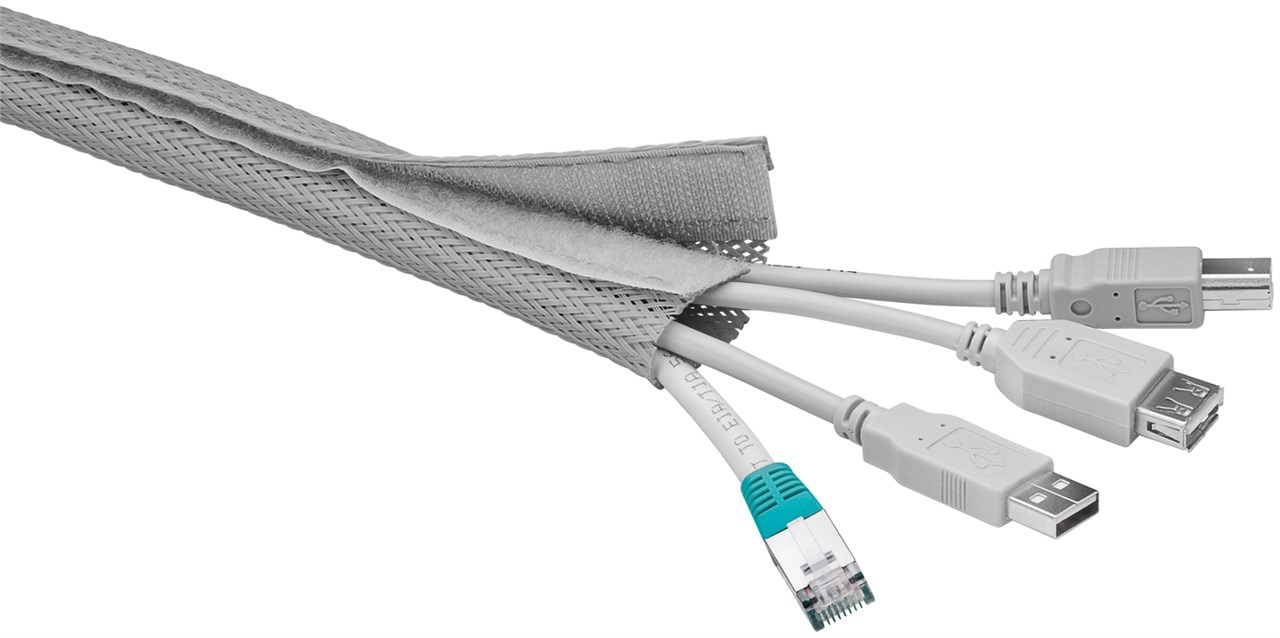 Goobay Kabelmantel - montagefreundlicher Kabelmantel, um z. B. TV-Kabel, Ladekabel oder Stromkabel sicher und fexibel zu kaschieren