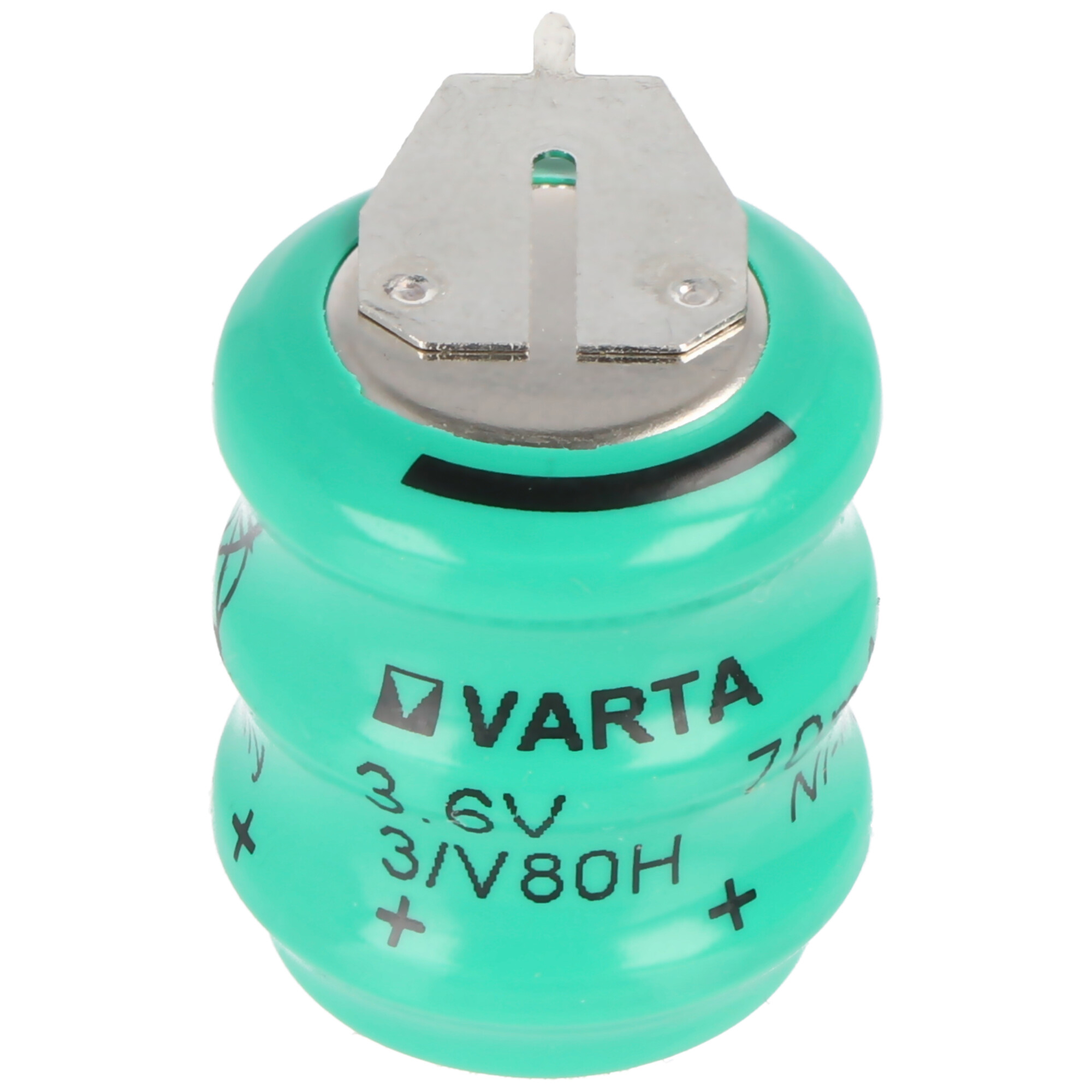 Varta 3/V80H Säule 3,6 Volt 70mAh mit 1er Print Kontakt auf +/- 3/V65HT