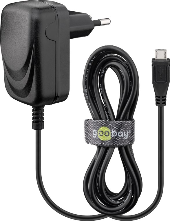 Goobay Micro USB-Ladegerät (5W) - Netzteil für viele Kleingeräte mit Mirco-USB Anschluss wie z.B. Smartphones