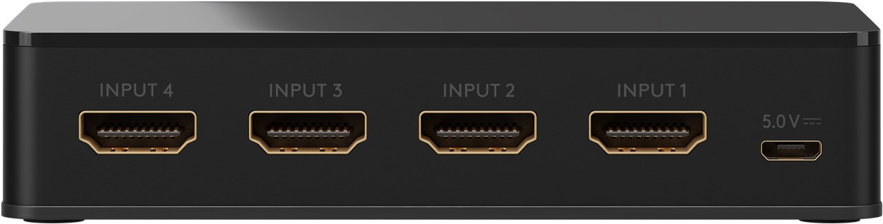 Goobay HDMI™-Umschaltbox 4 auf 1 (4K @ 60 Hz) - zum Umschalten zwischen 4x HDMI™-Geräten angeschlossen an 1x HDMI™-Display