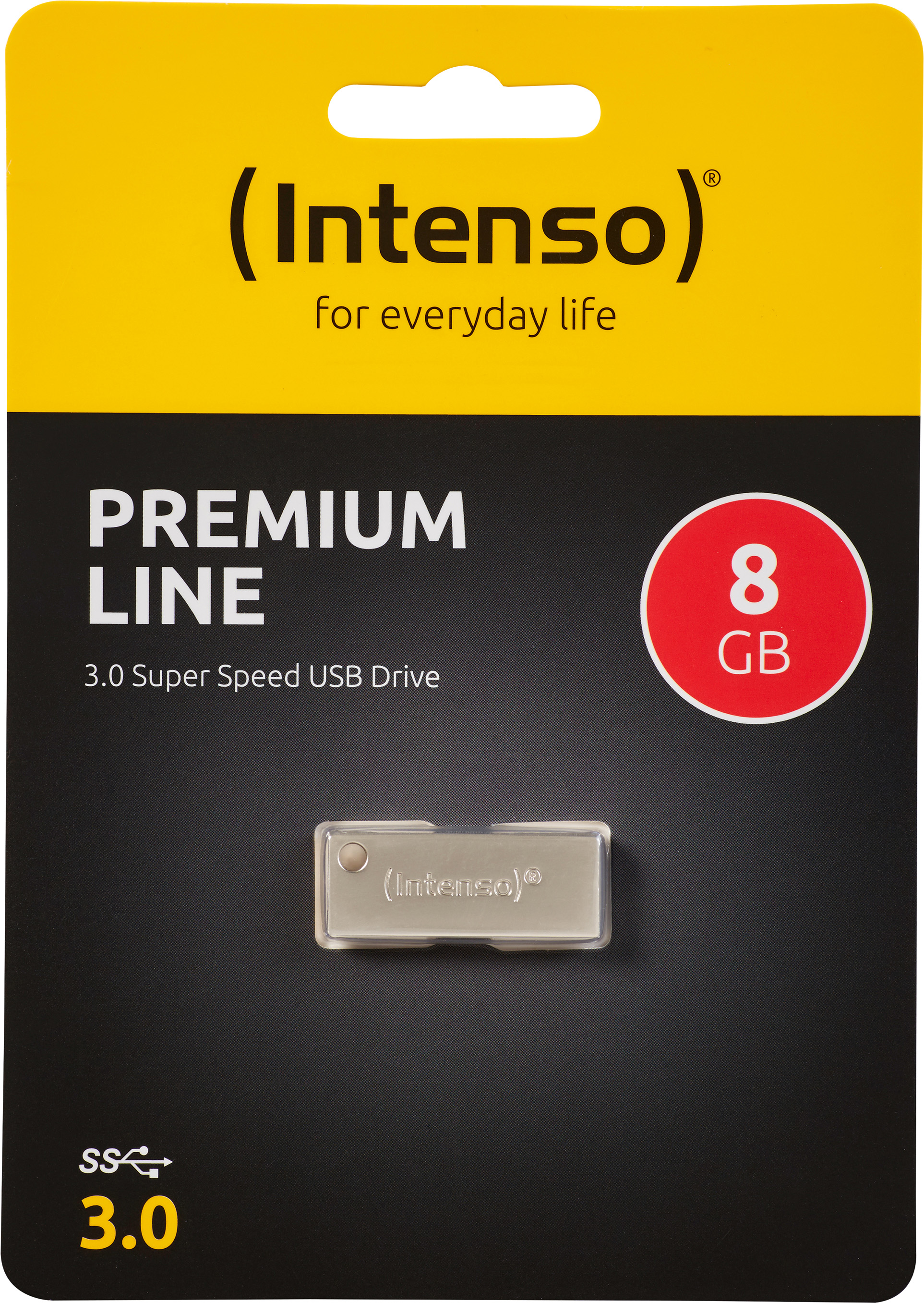 Intenso USB 3.0 Stick 8GB, Premium Line, Metall, silber Typ-A, (R) 100MB/s, Retail-Blister