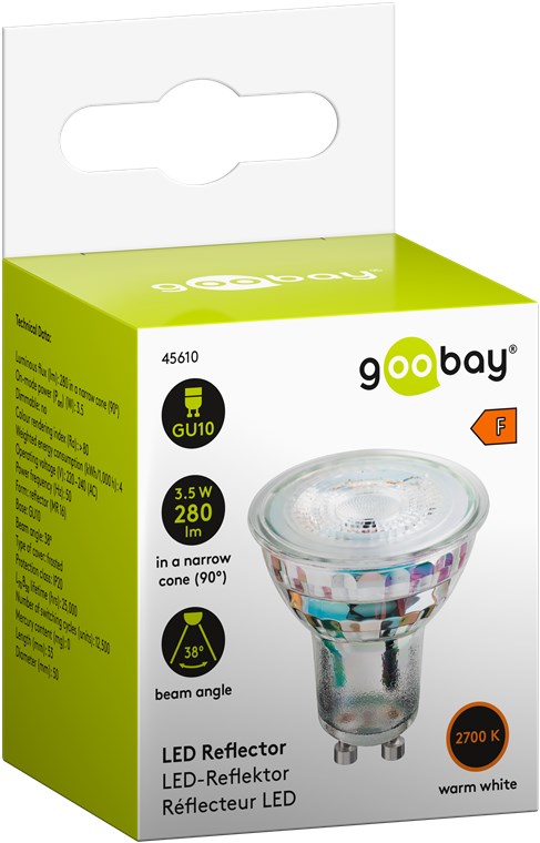 Goobay LED-Reflektor, 3,5 W - Sockel GU10, warmweiß, nicht dimmbar